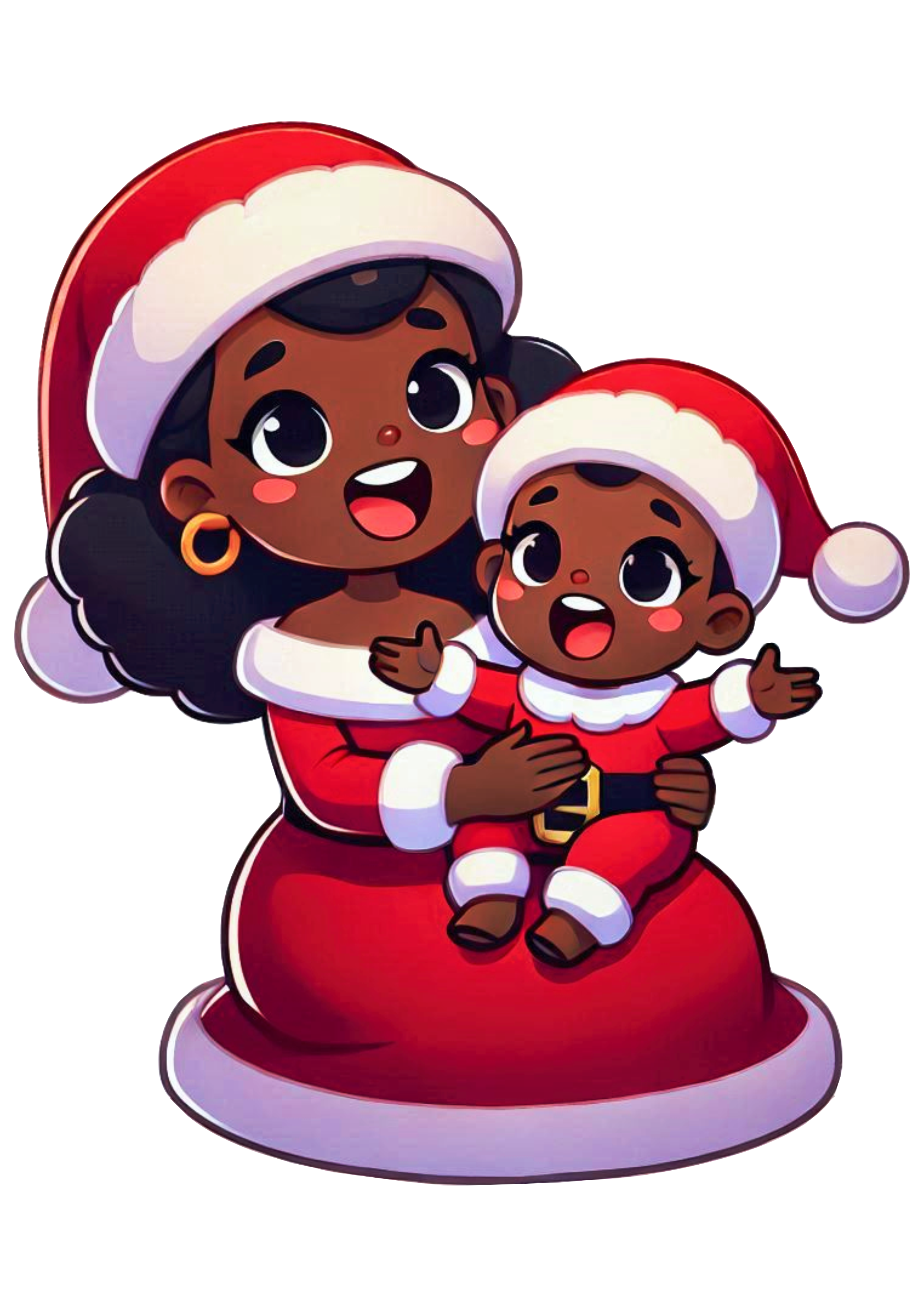 Download Mother and Child Christmas Illustration – Transparent PNG