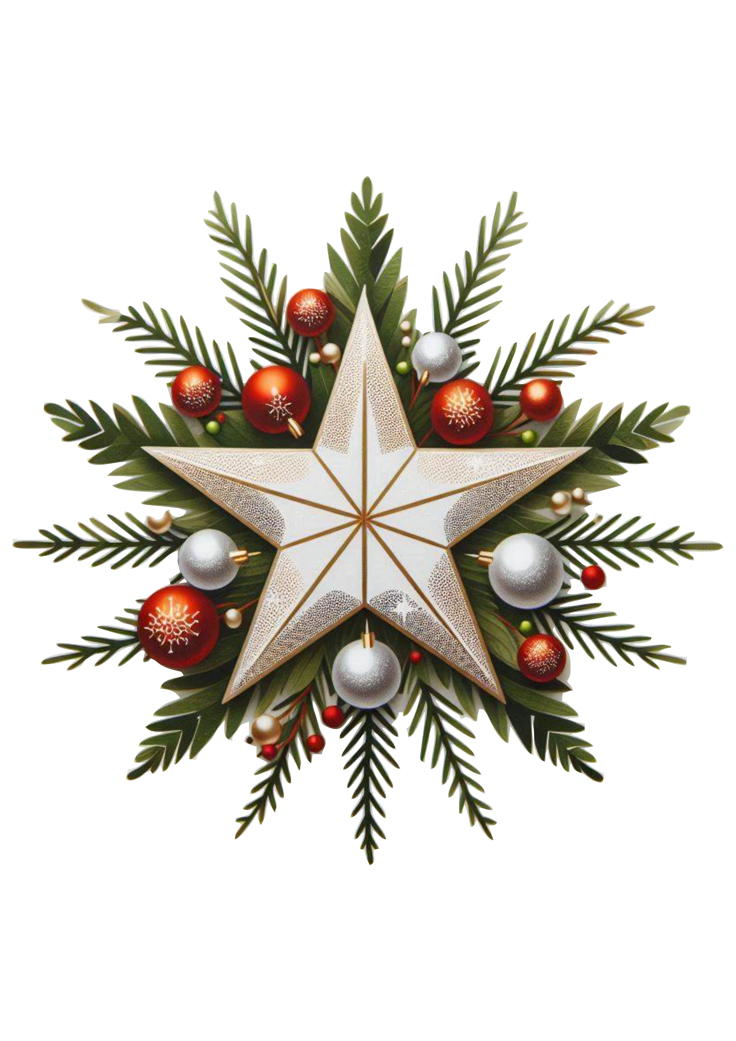 Decorative Star for Christmas Tree: Elegance in Every Detail PNG