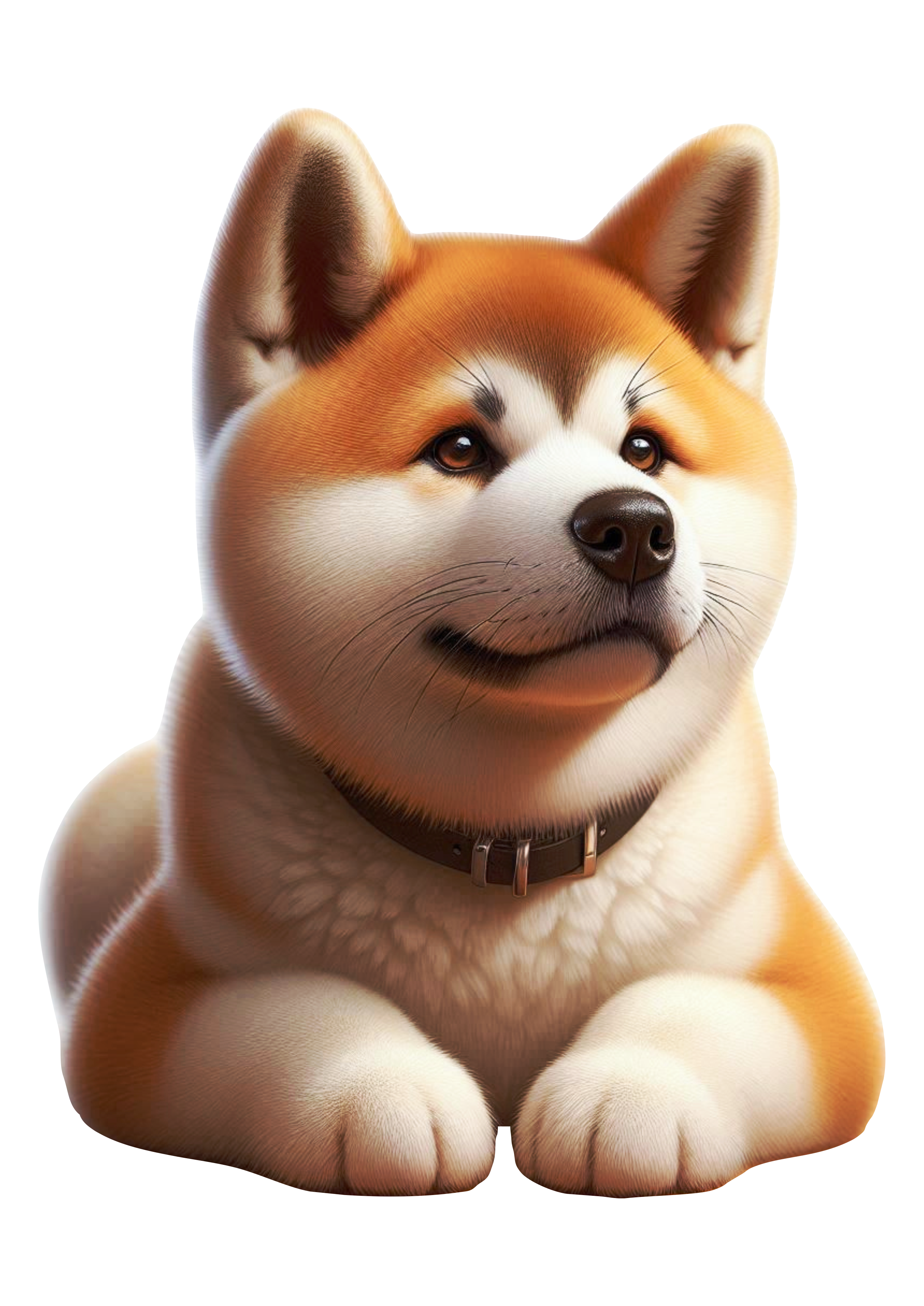 Akita Inu: The Famous Japanese Dog in an Adorable Artwork PNG