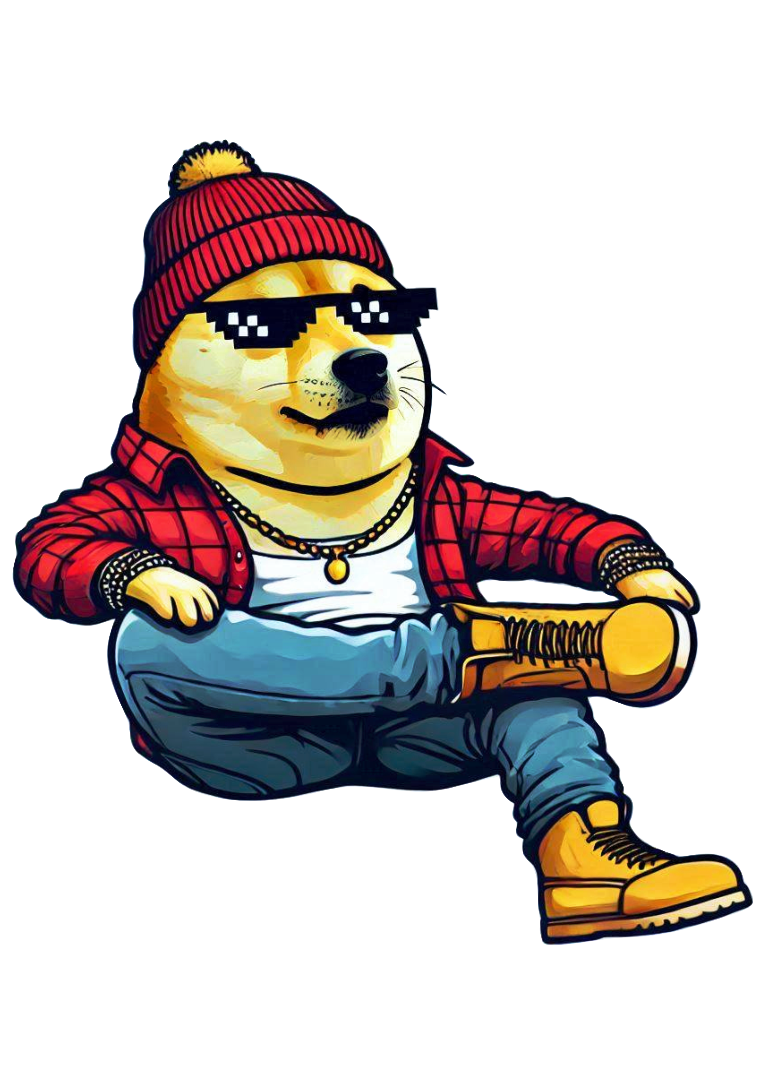 Chill Guy Dog: Funny Image Perfect for Meme Creation! PNG