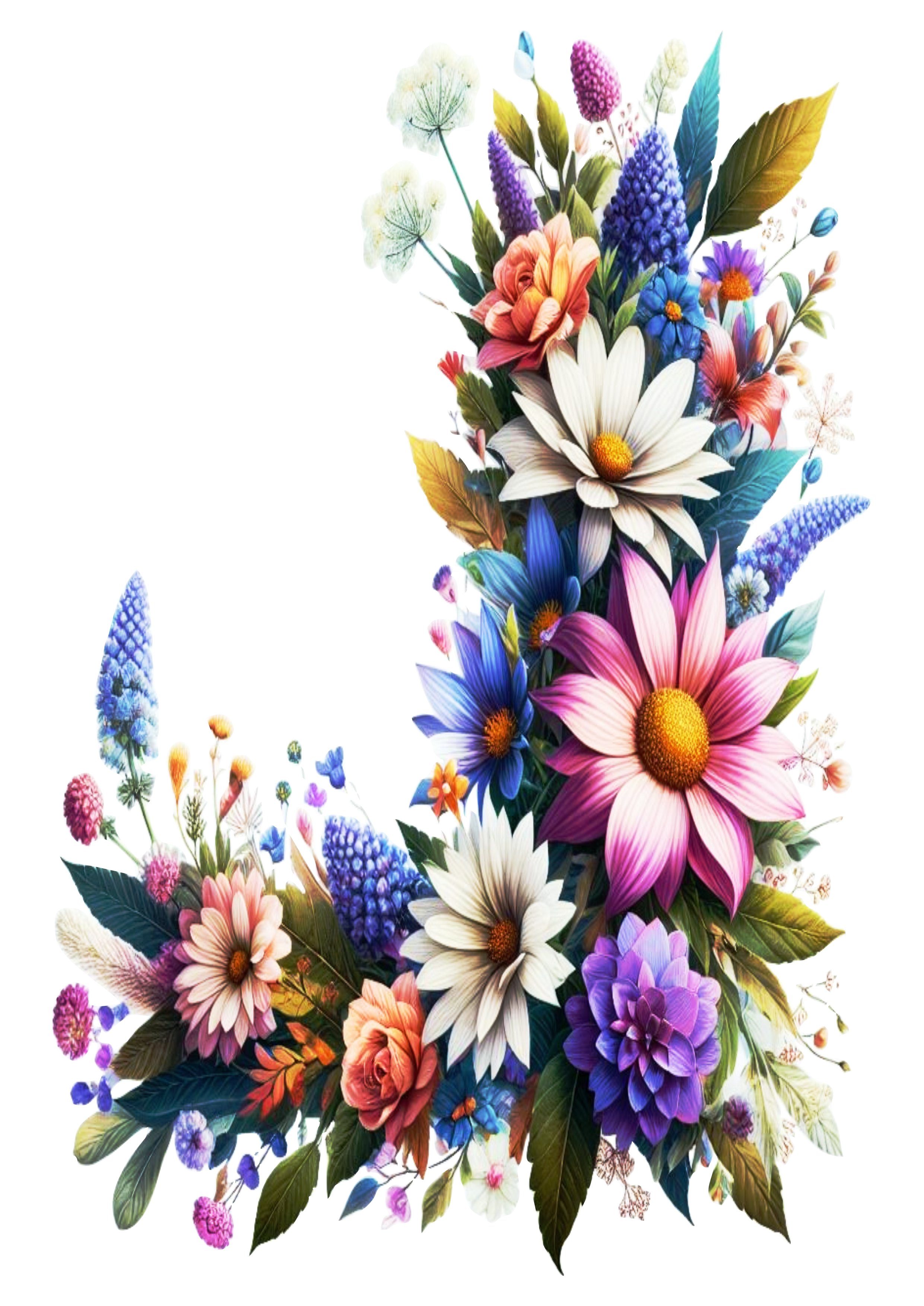 Graphic Design with Flower PNG