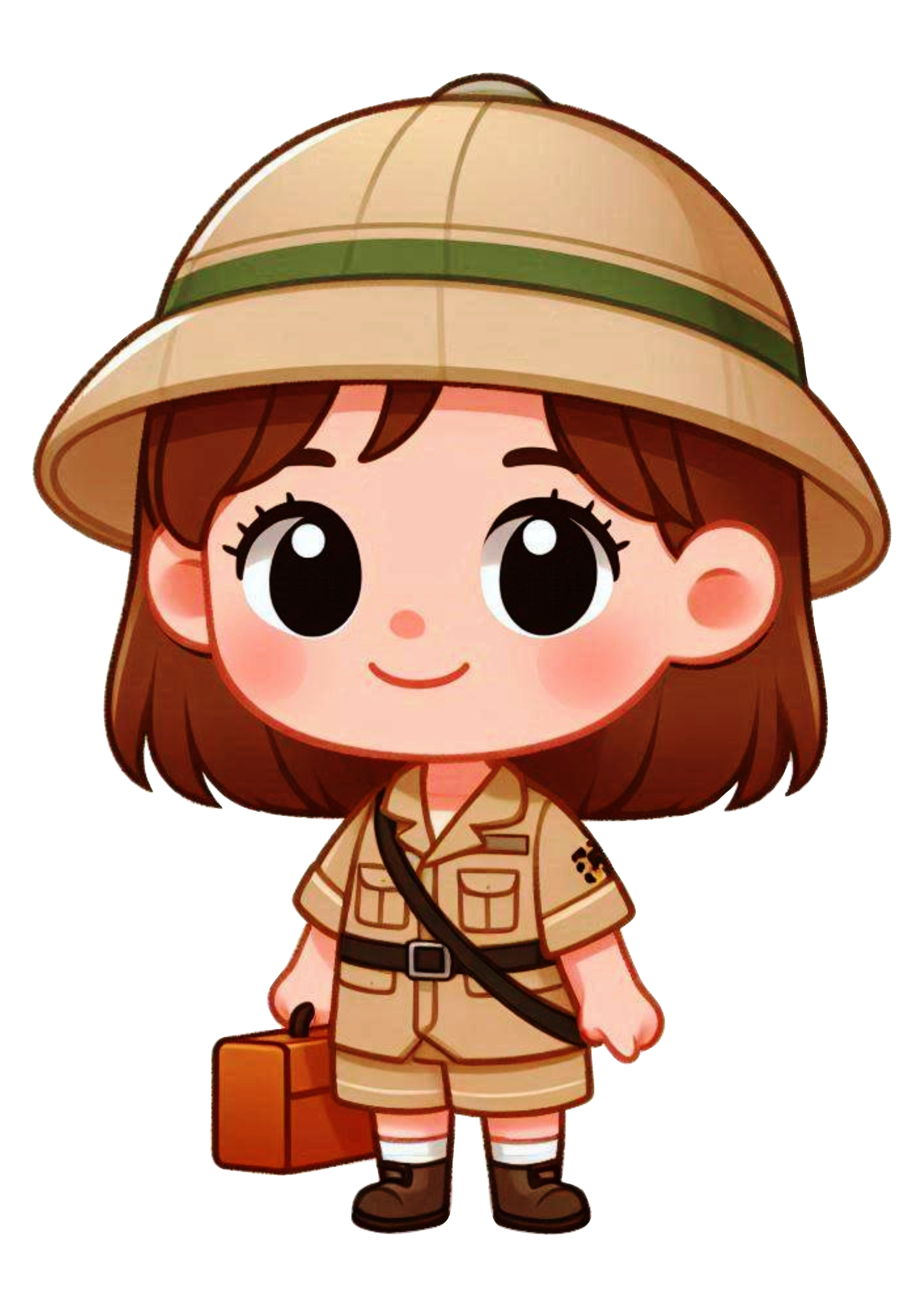 Safari Girl Drawing: Ideal for Creative Decorations PNG