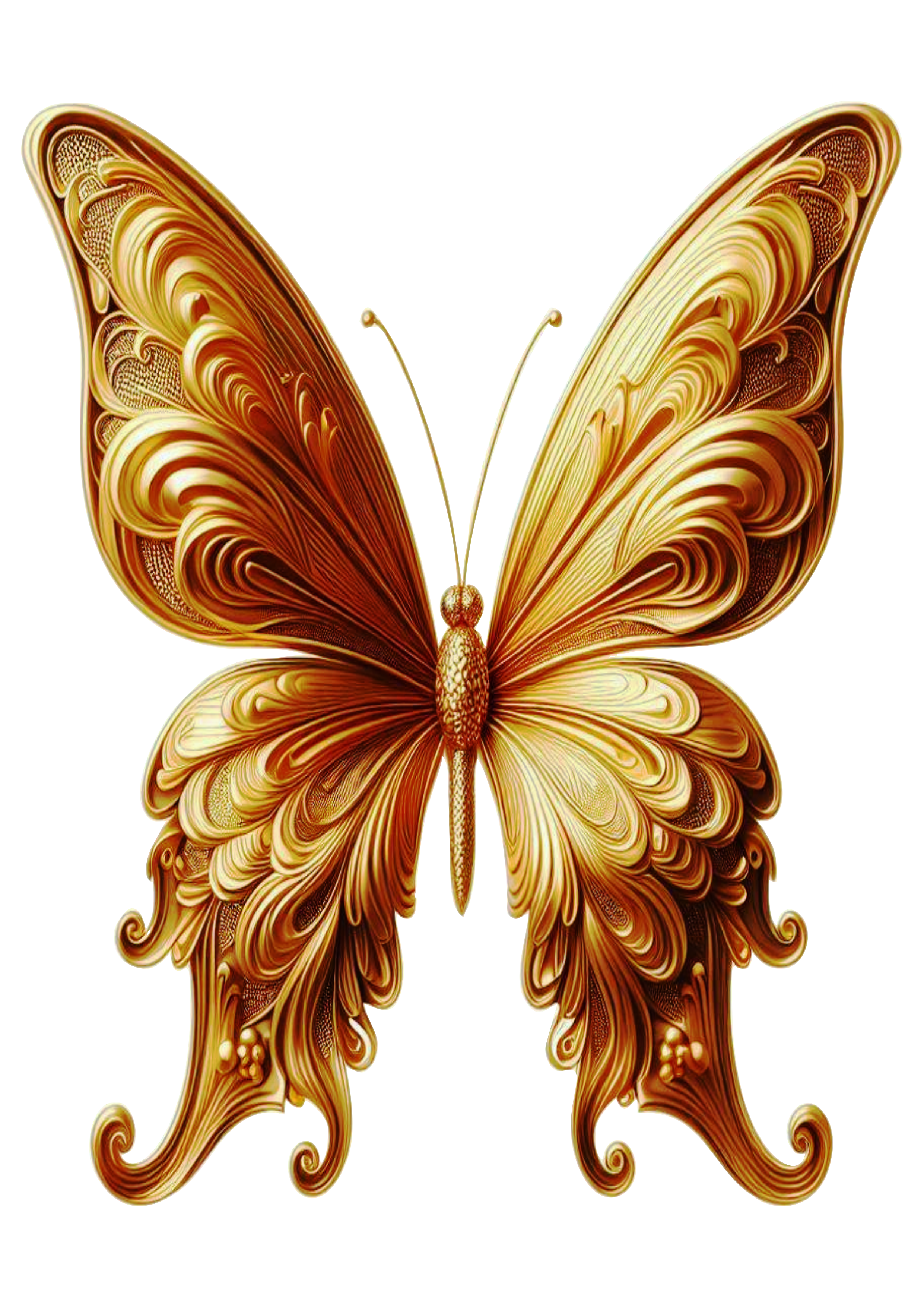 Golden Butterfly PNG