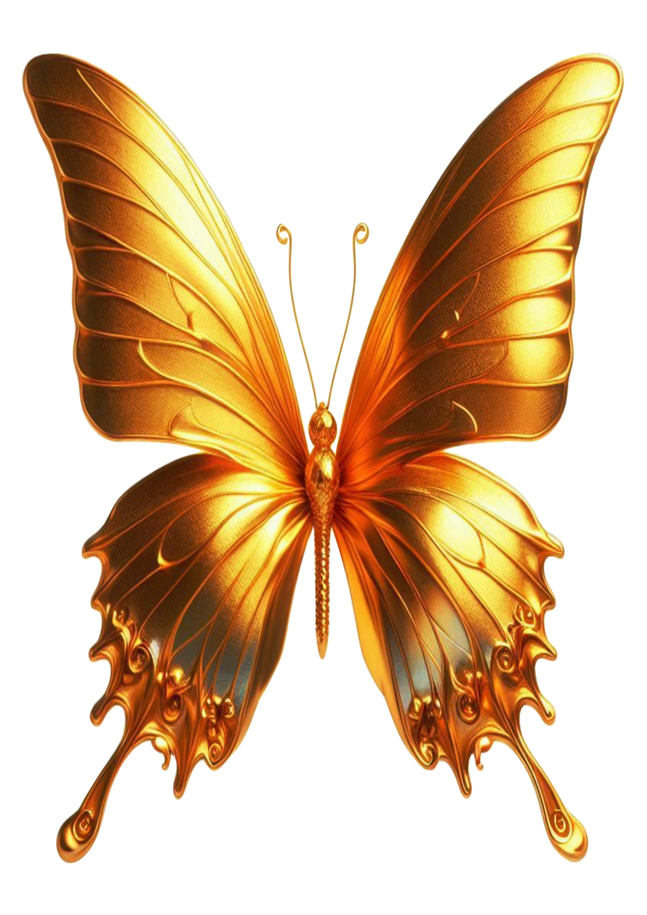 Golden Butterfly Artwork PNG