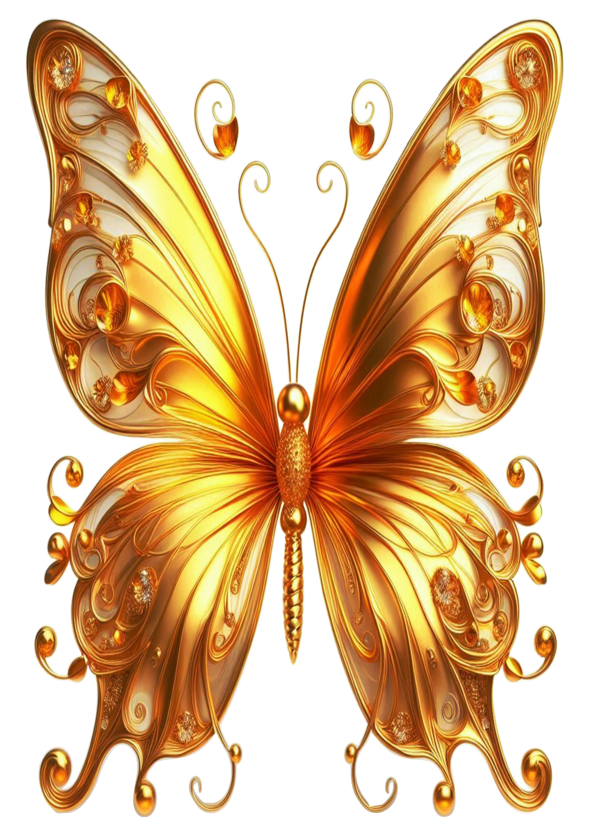 Golden Butterfly PNG: Ideal for Versatile Decoration and Design