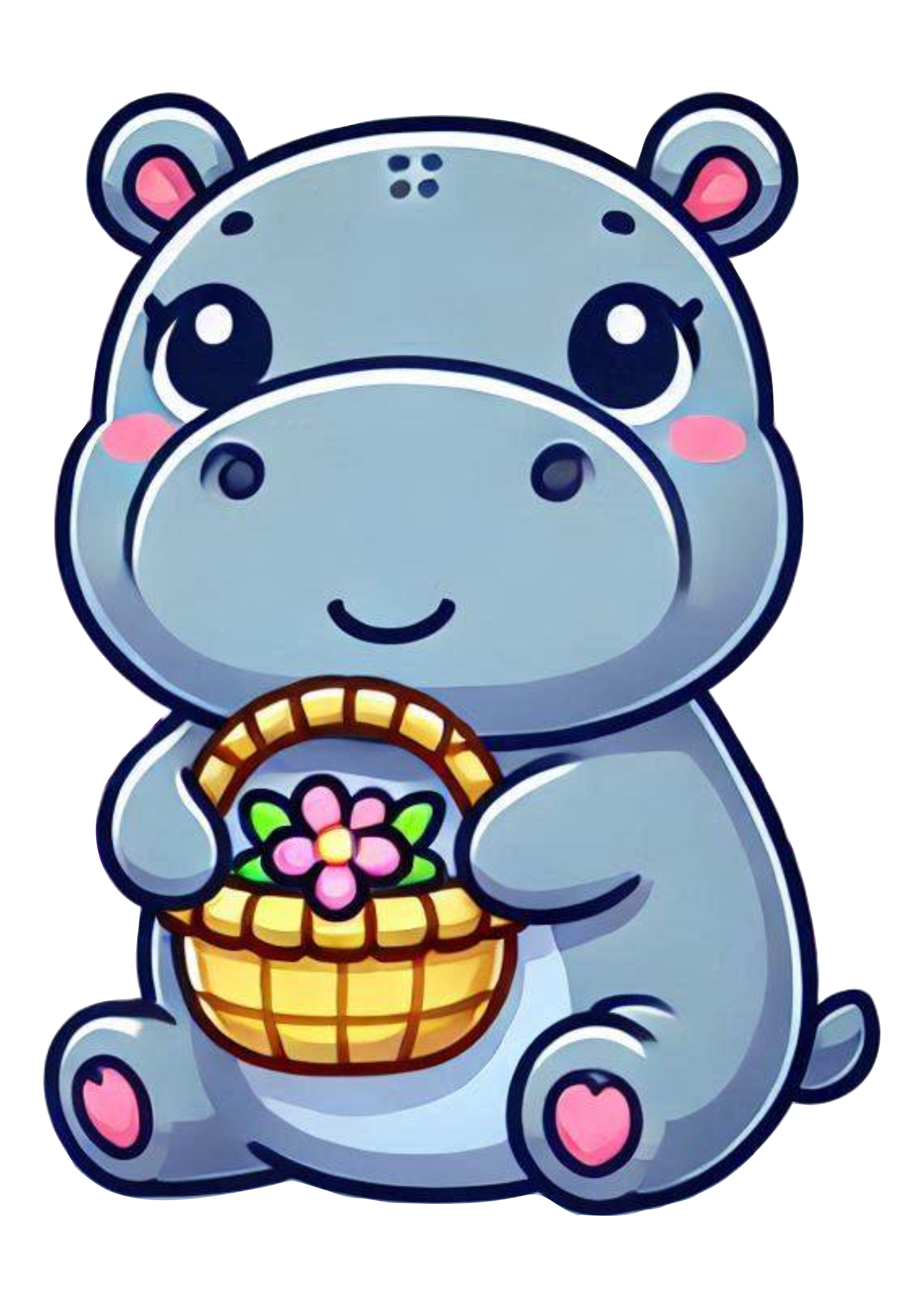 Hippo Drawing: Safari Decoration for Parties and Projects PNG