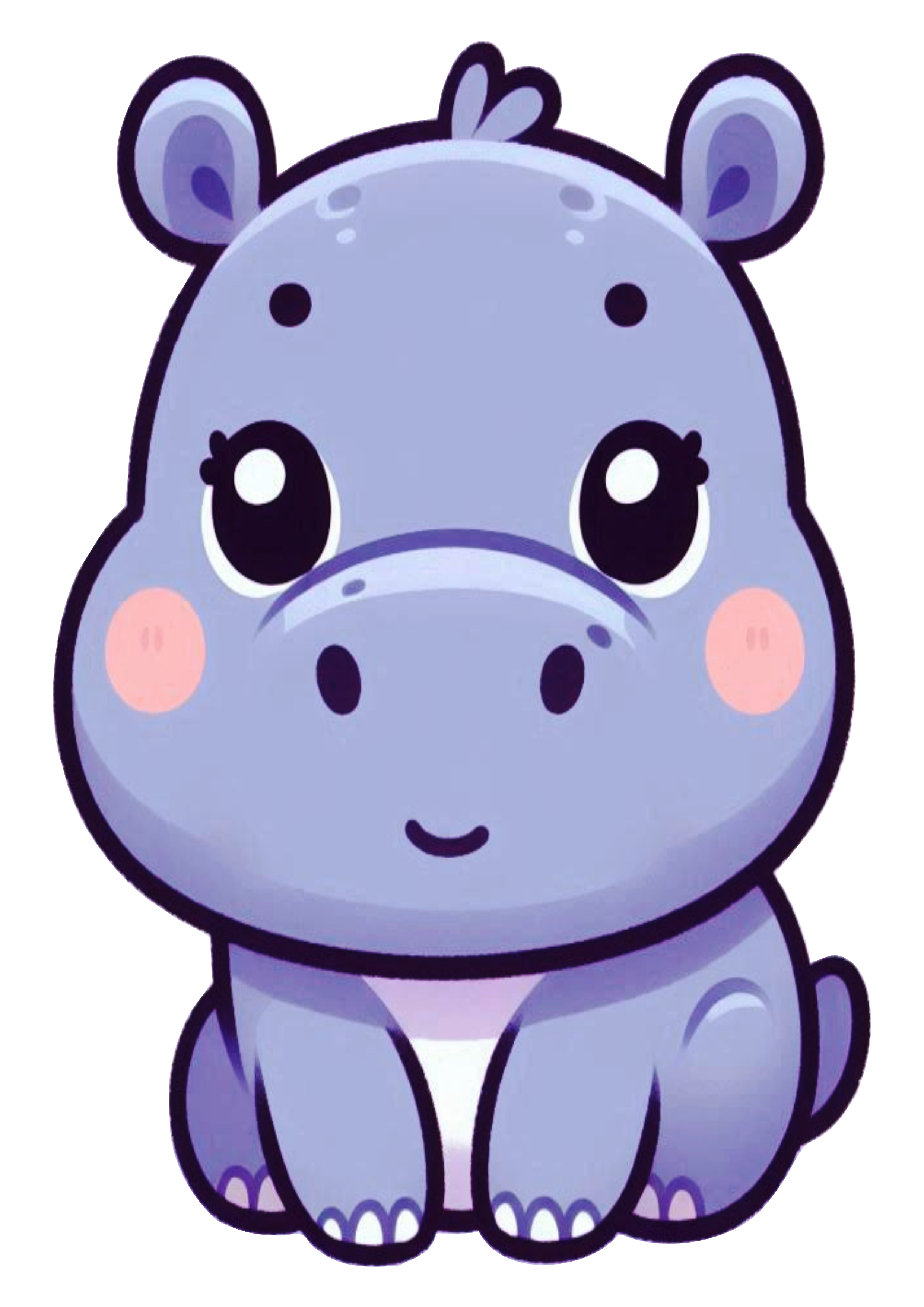 Hippo Illustration in PNG: Perfect for Themed Decorations