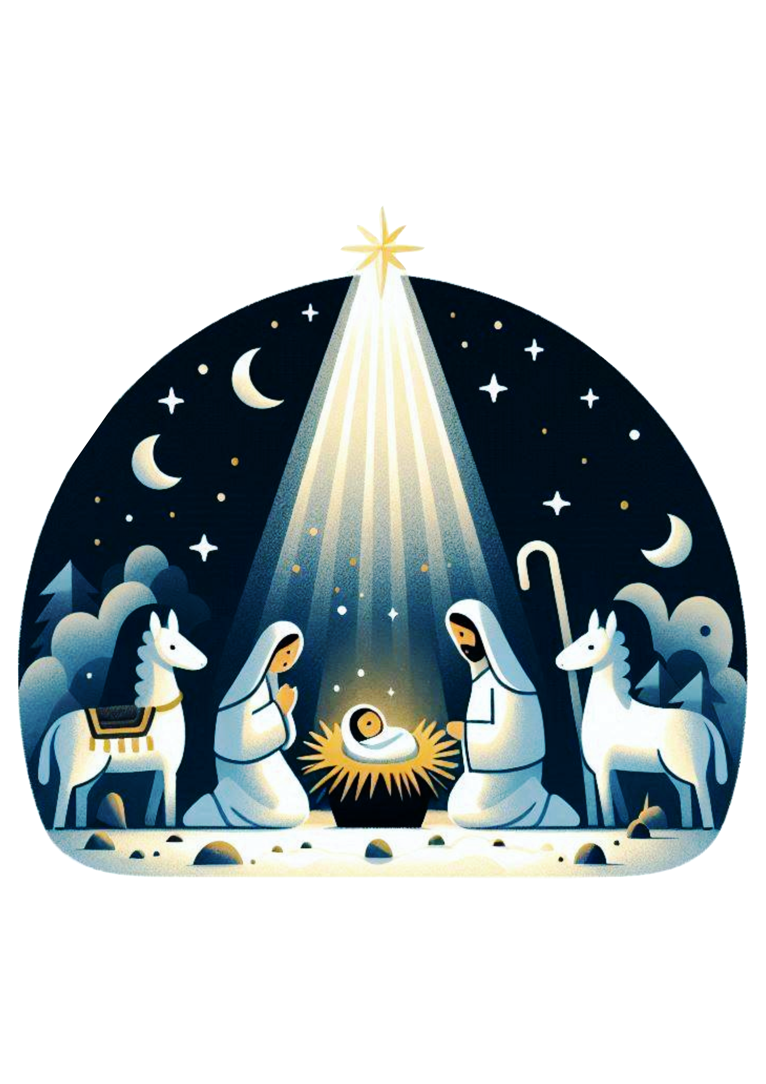 Artistic Nativity Scene PNG