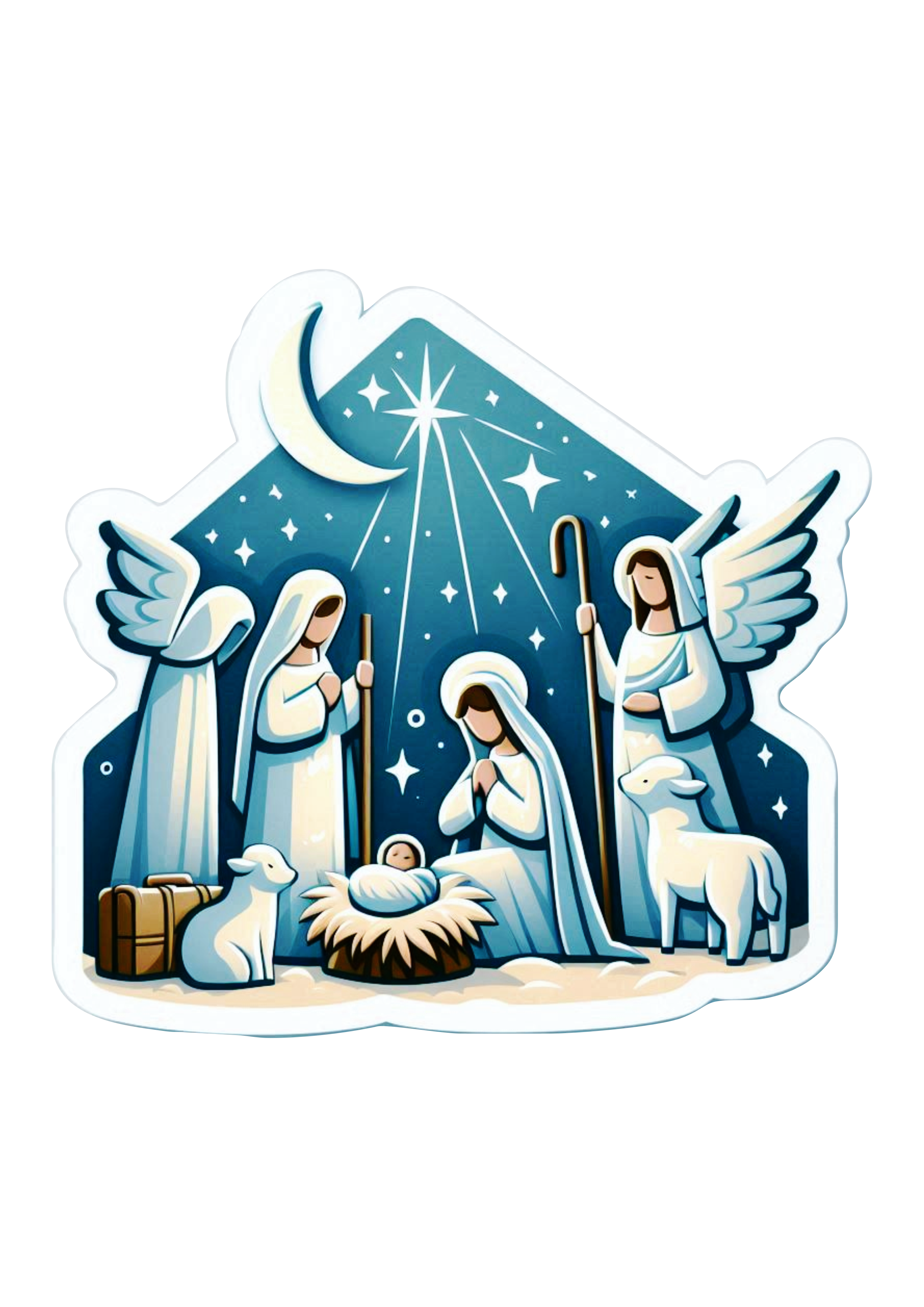 Artistic Nativity Scene: Symbolizing the Birth of Jesus in Drawing PNG