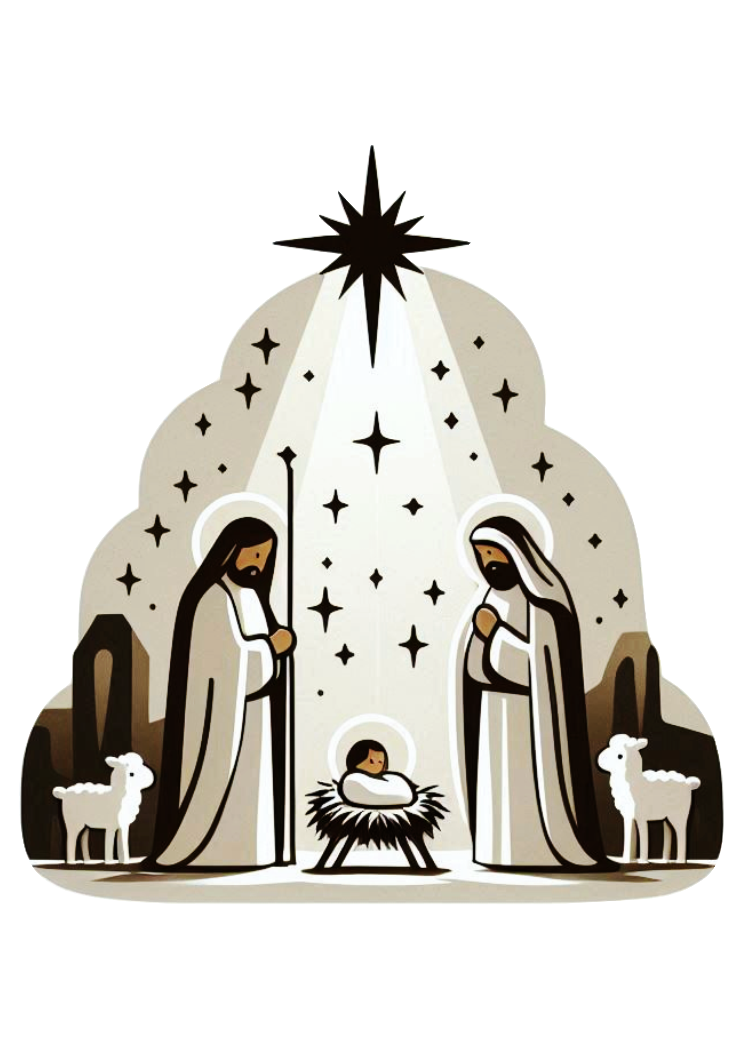 Nativity Drawing: Artistic Christmas Decoration Inspiration PNG