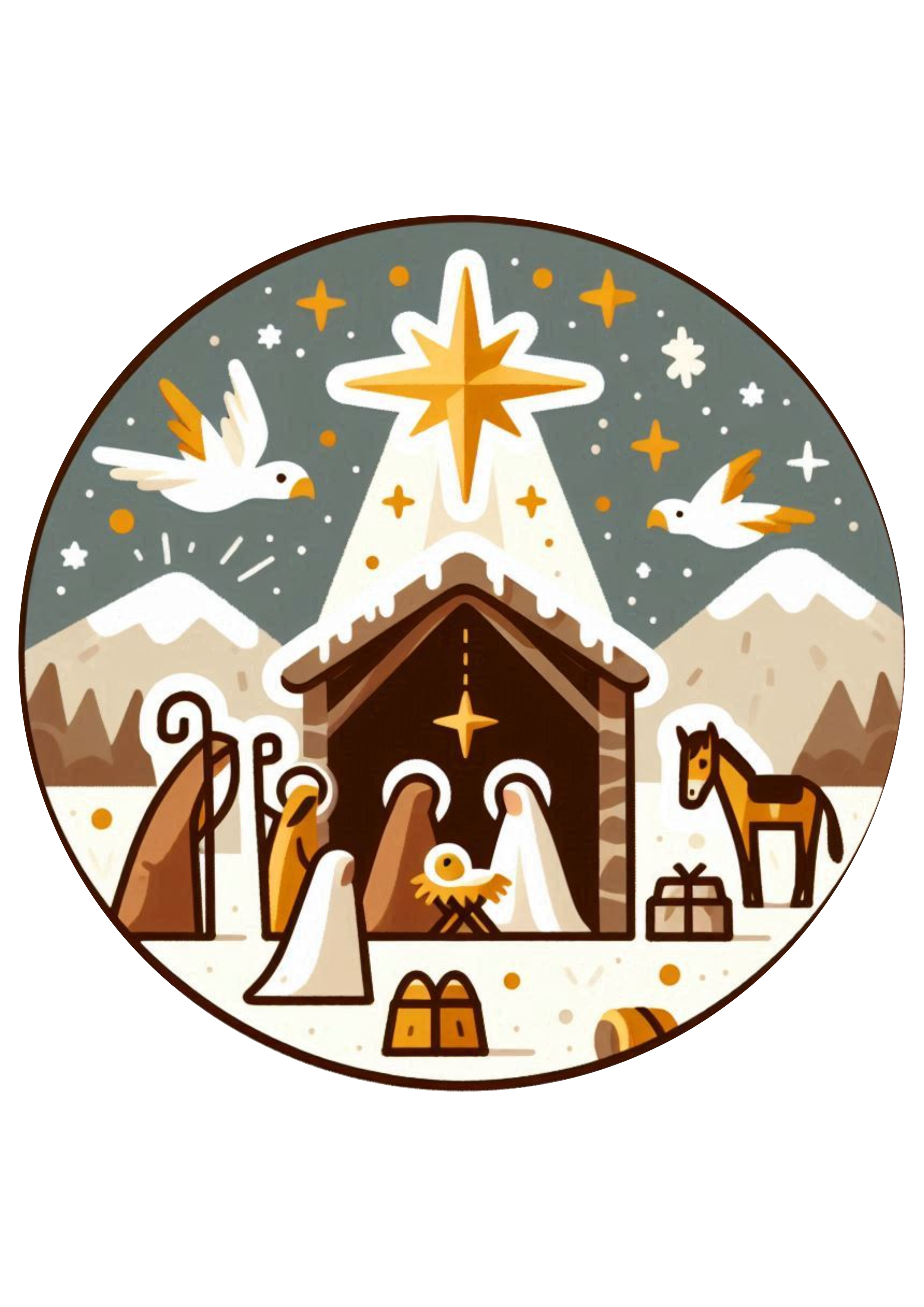 Nativity Art: Celebrating the Birth of Jesus with Style PNG