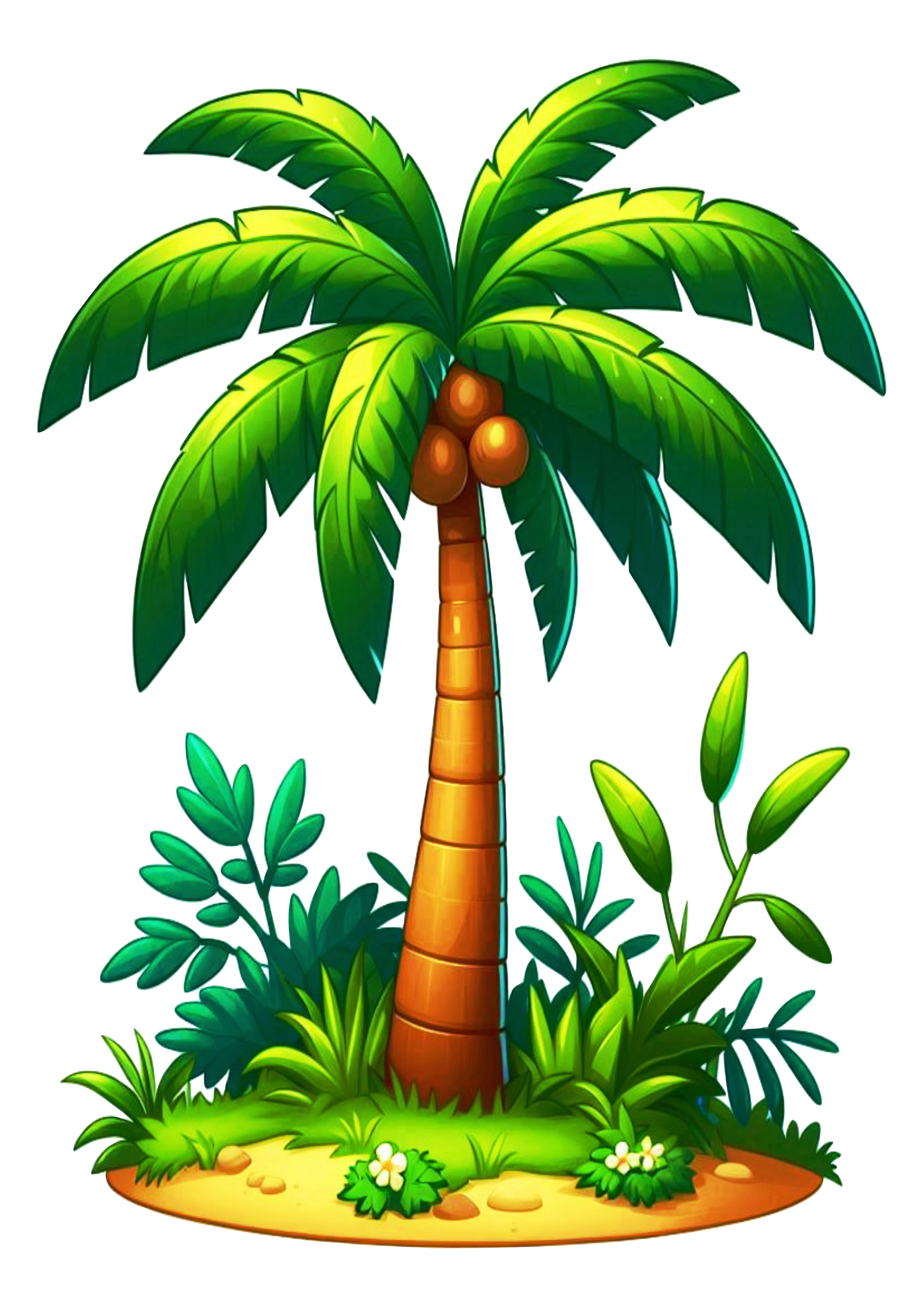 Palm Tree Drawing: PNG Artwork with Transparent Background