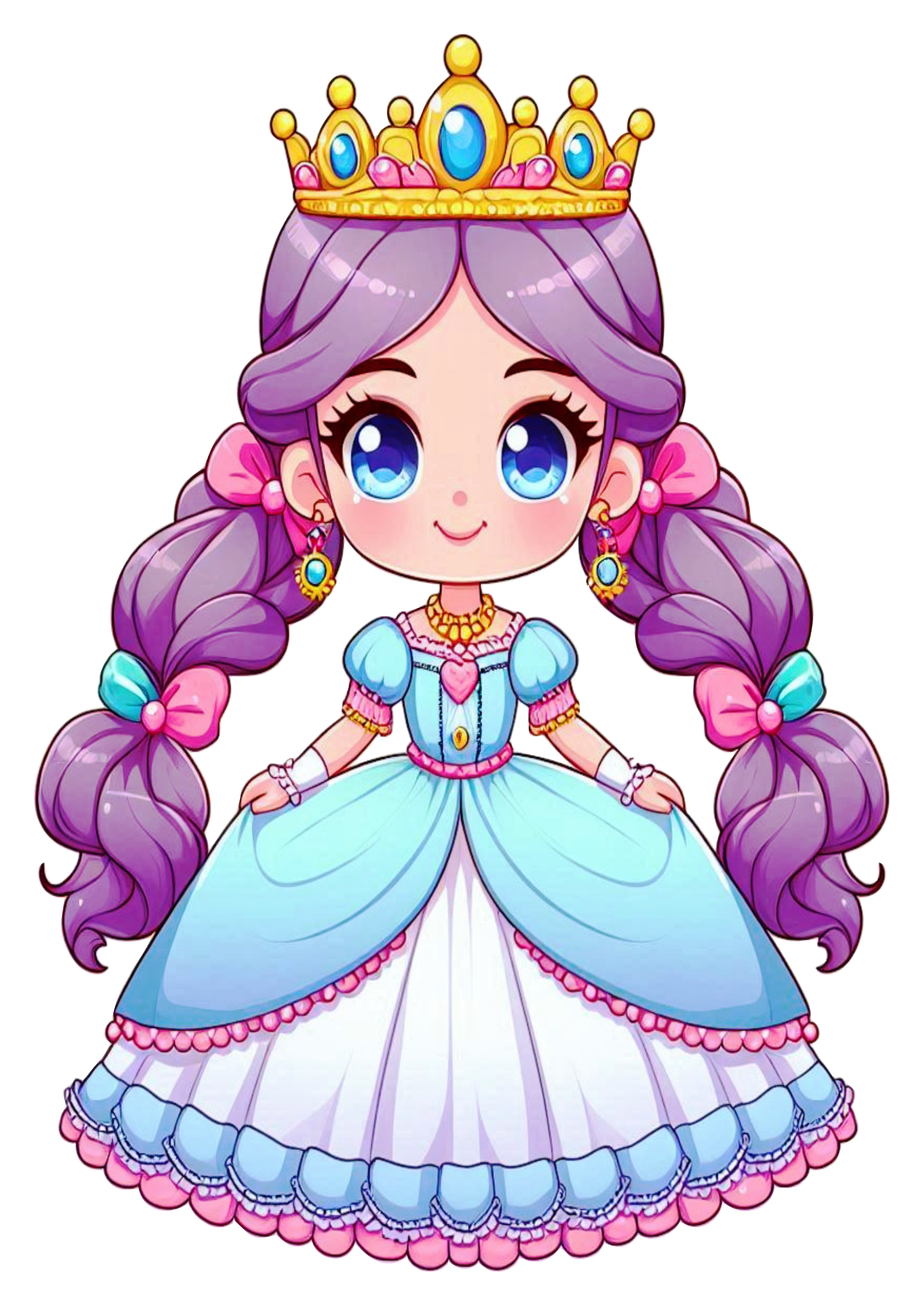 Charming Decoration: Princess Girl in PNG Drawing