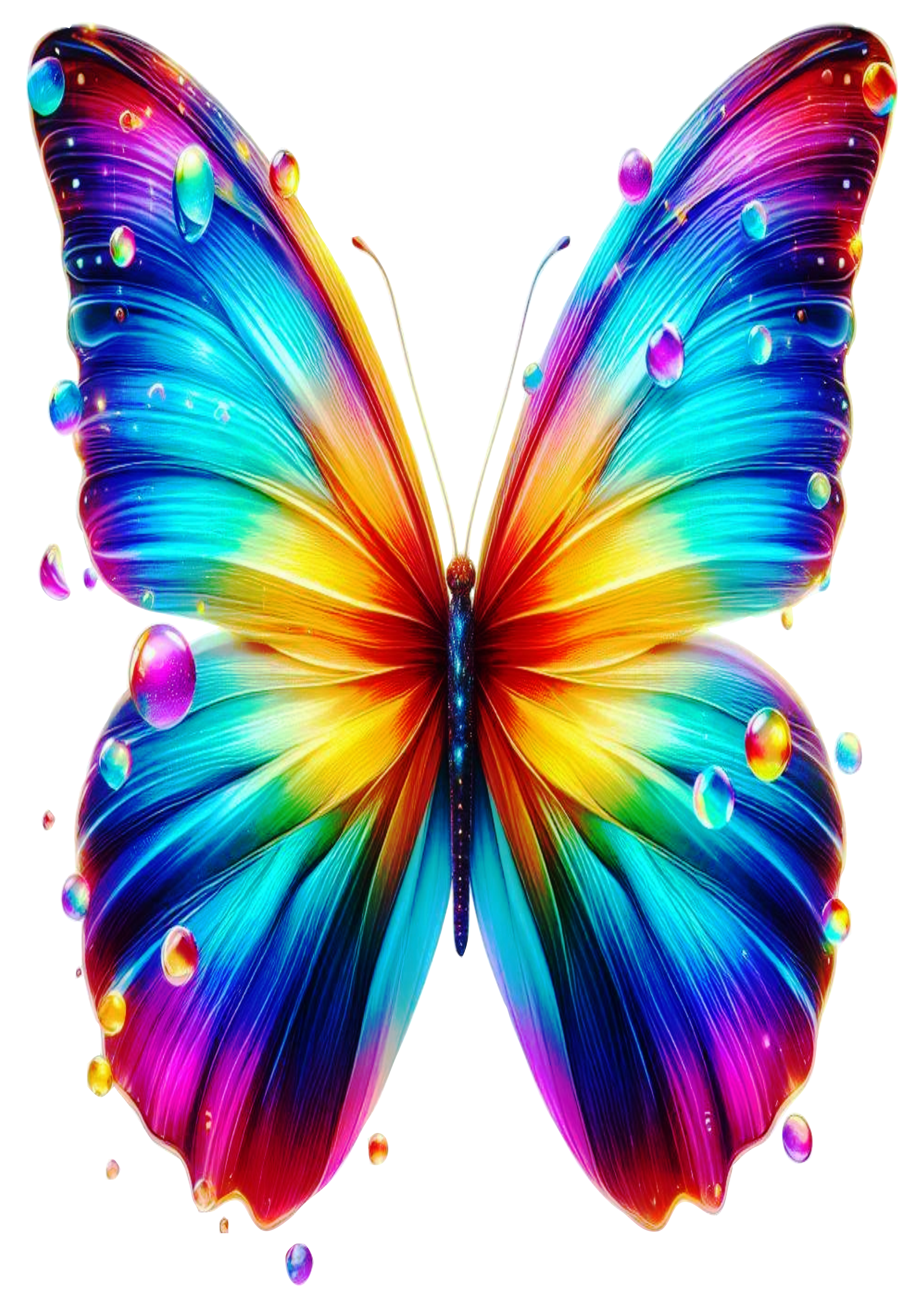 Rainbow Butterfly Art PNG