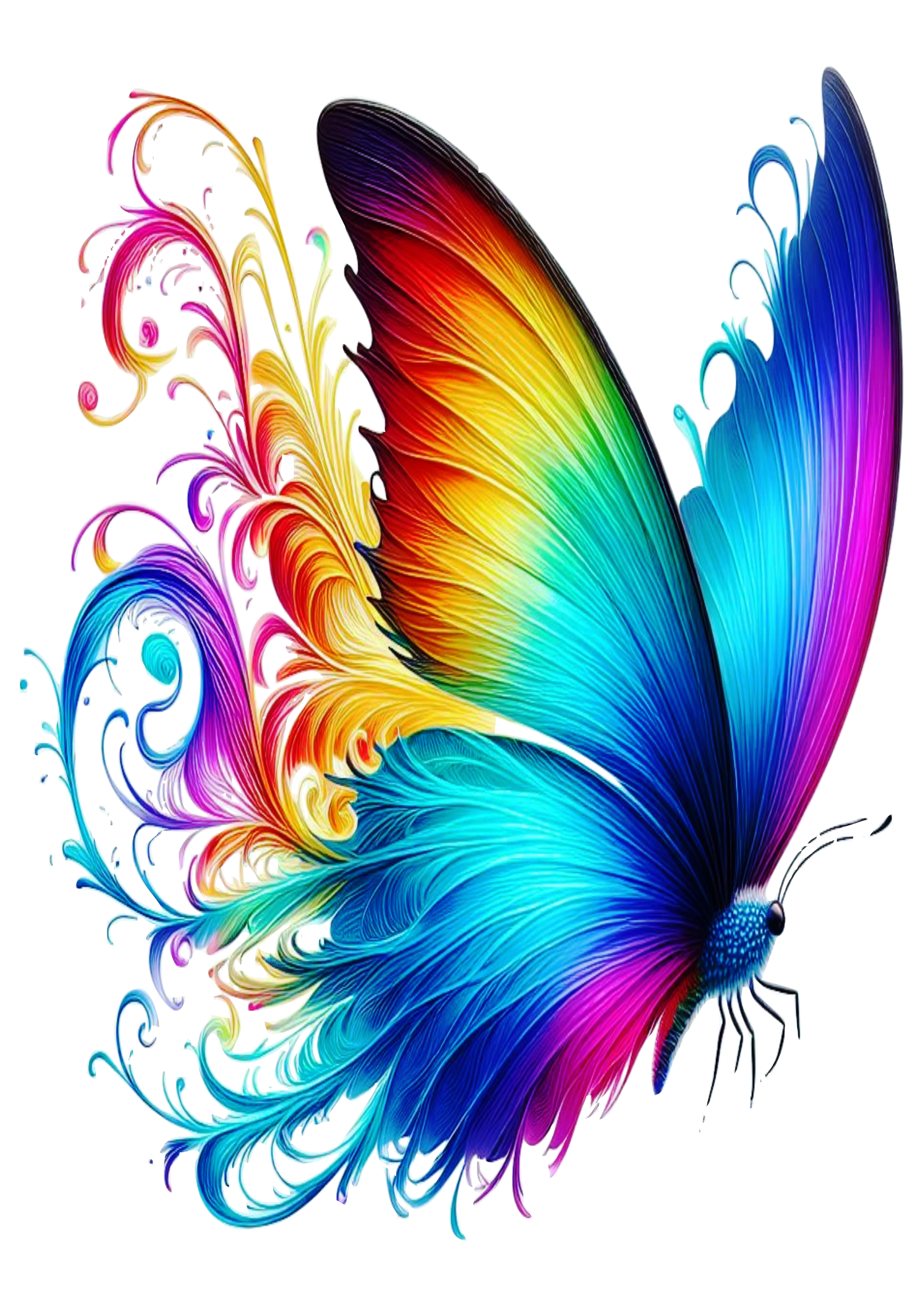 Rainbow Butterfly Art: Perfect for Decorations and Designs