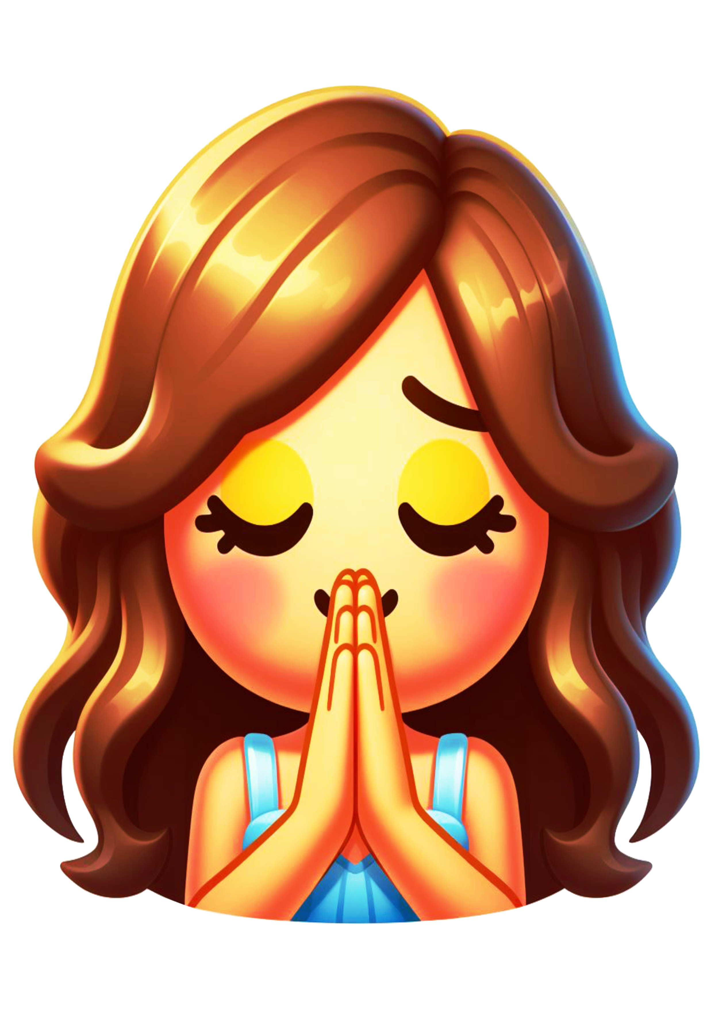 Prayer Emoji: Praying Woman PNG