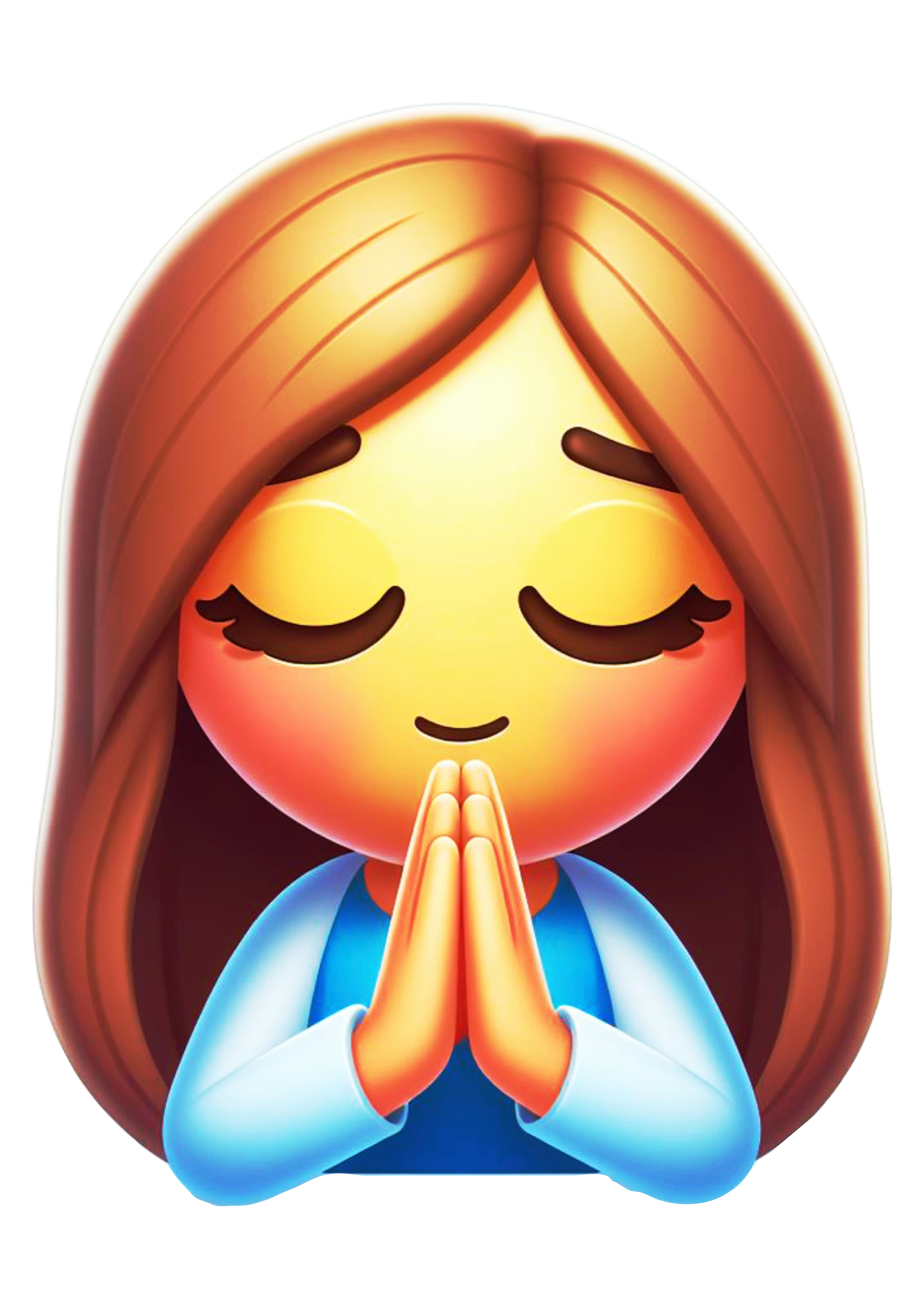 Prayer Emoji: Praying Woman in Transparent PNG Format