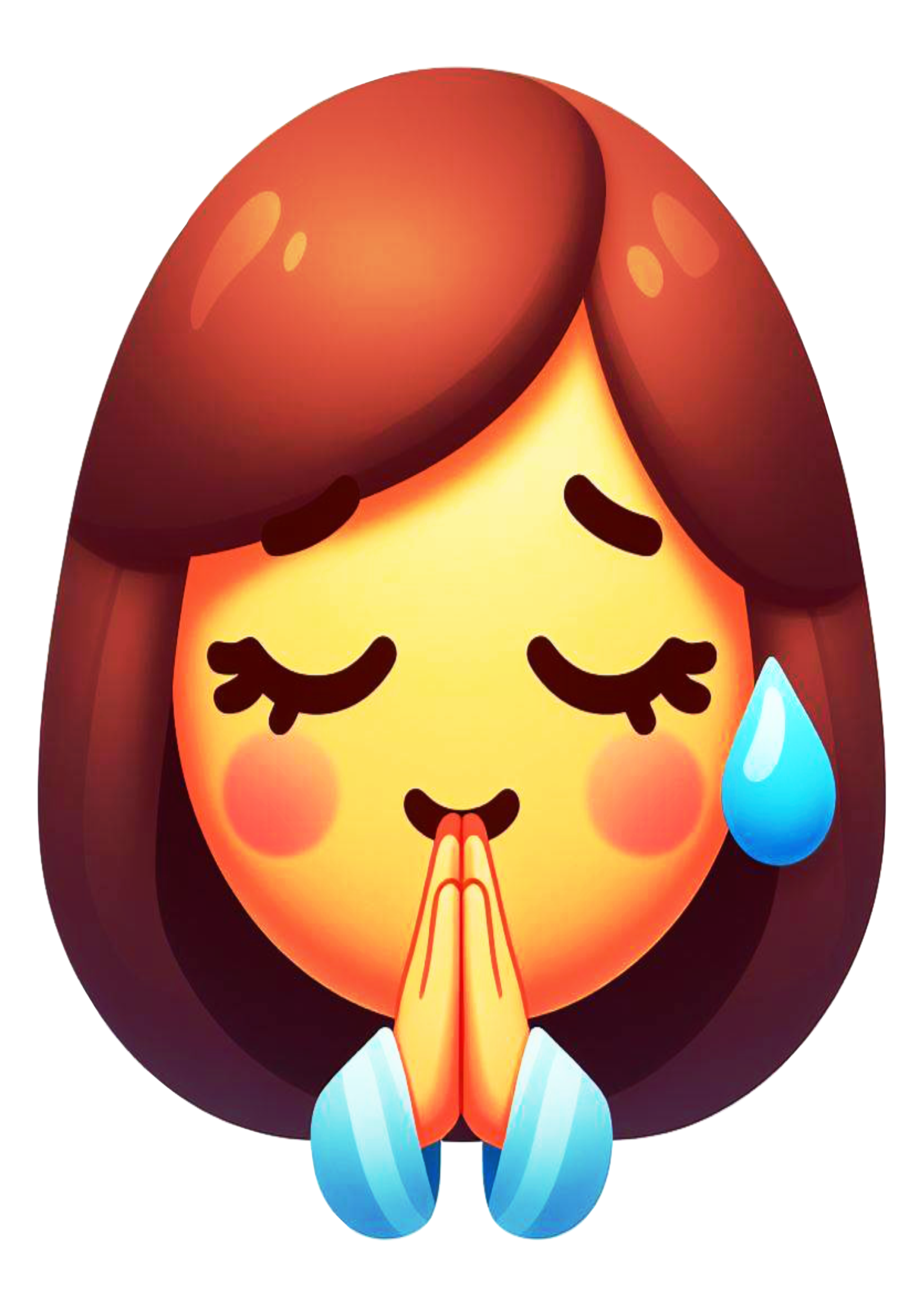 Praying Emoji: Transparent PNG of a Religious Woman for Graphics