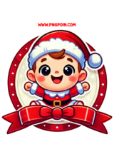 round sticker baby christmas costume1