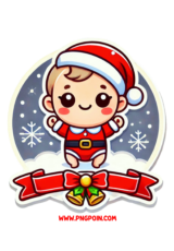 round sticker baby christmas costume5