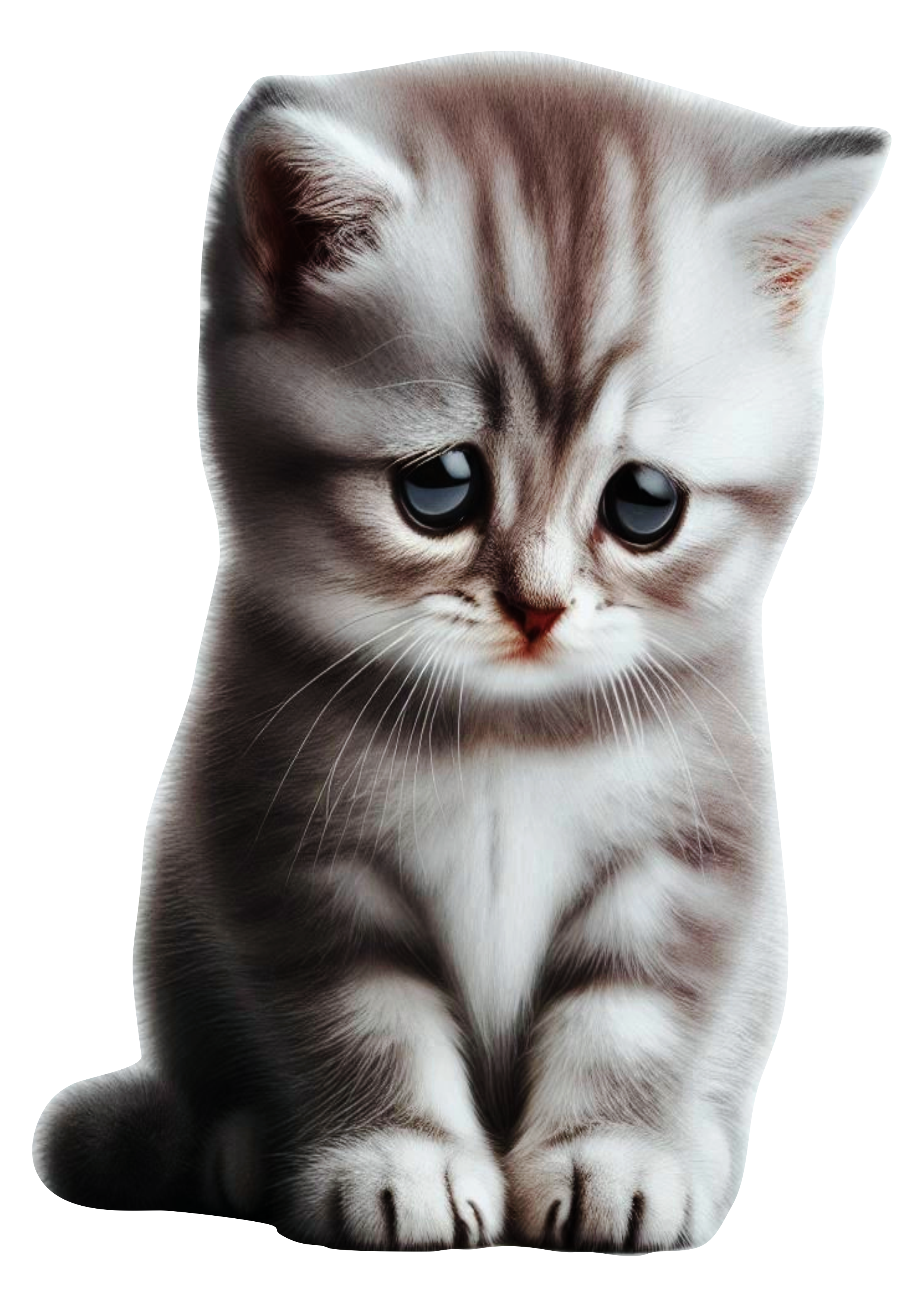 Sad Kitten PNG with Transparent Background for Creative Use