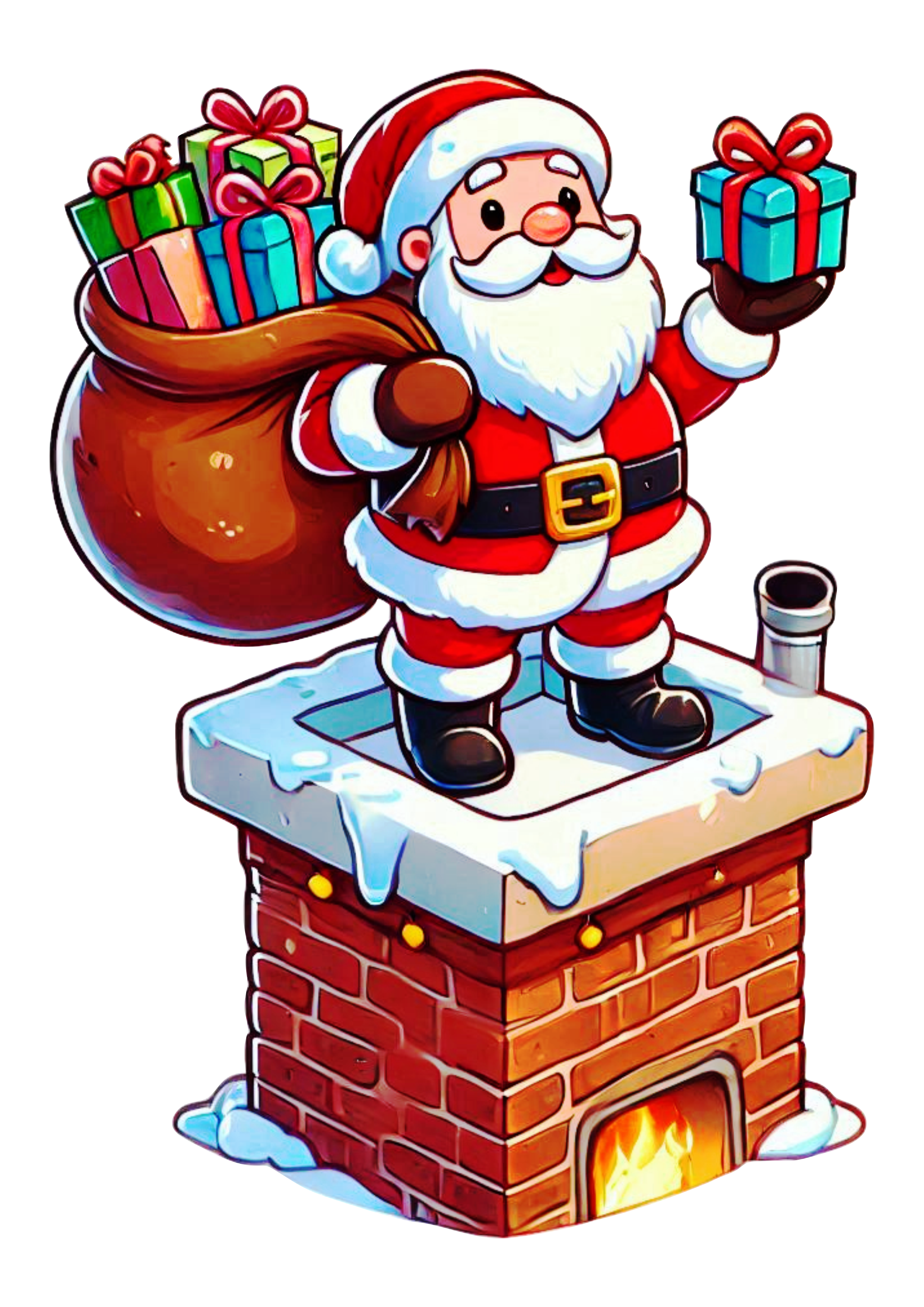 Santa Claus with Gifts PNG