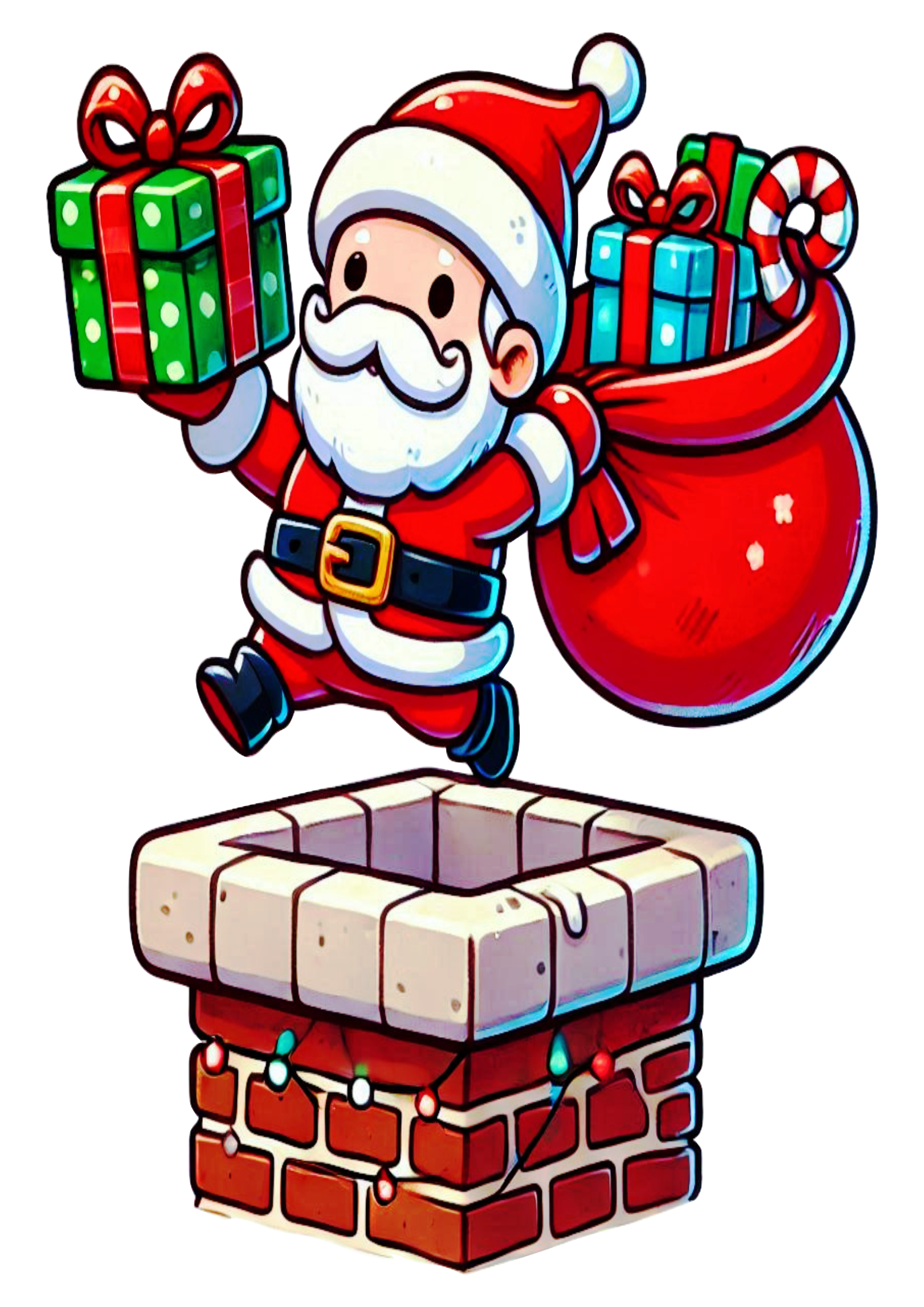 Santa Claus with Gifts PNG Image: Perfect for Christmas Projects