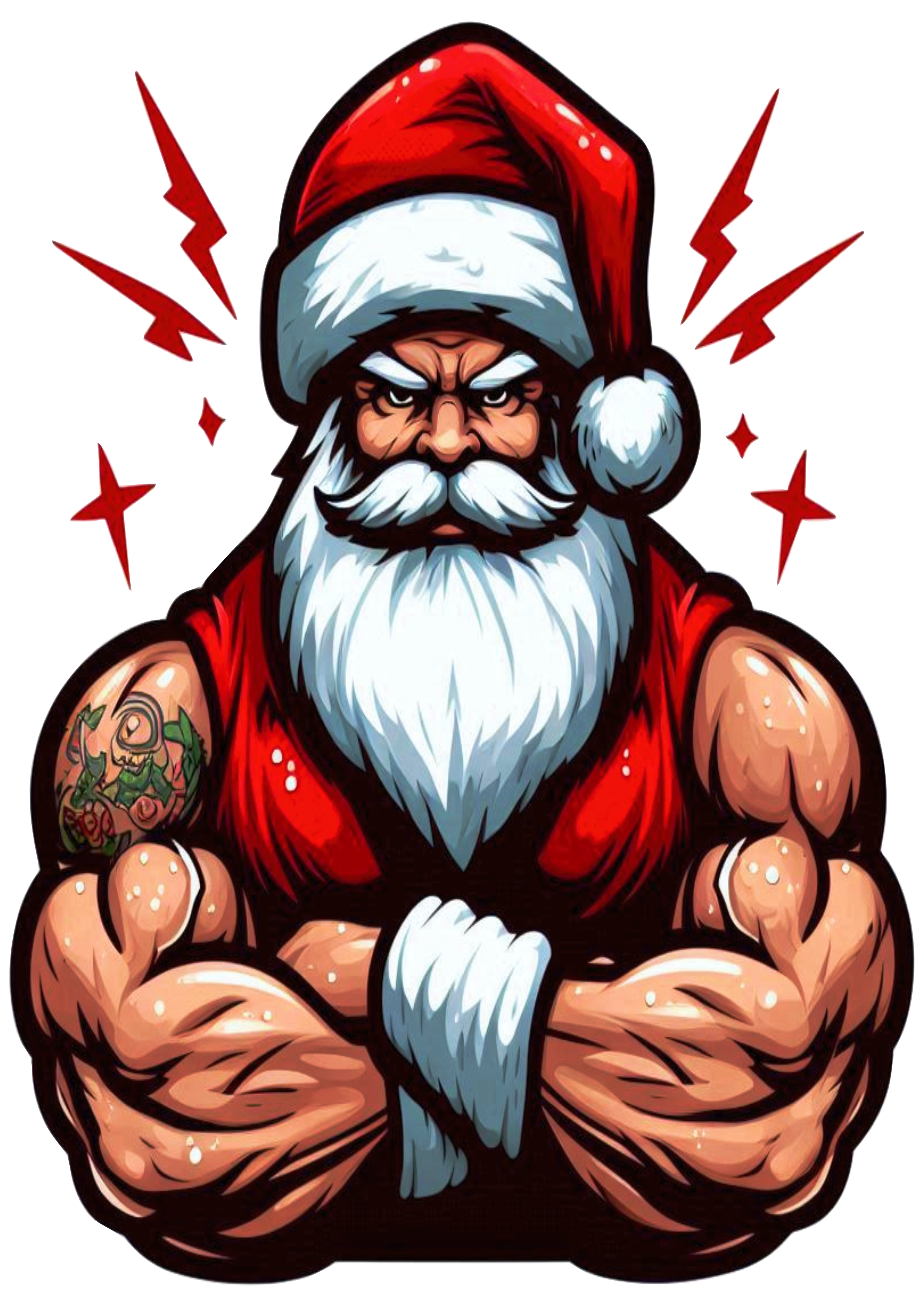 Muscular Santa Claus PNG