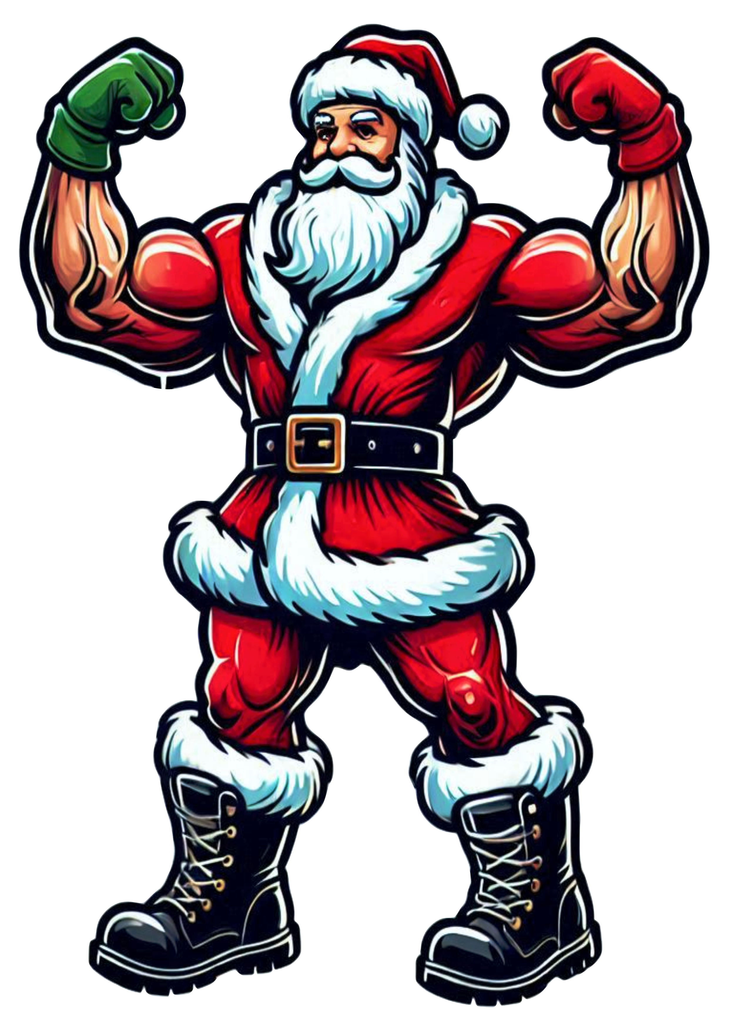 Muscular Santa Drawing PNG