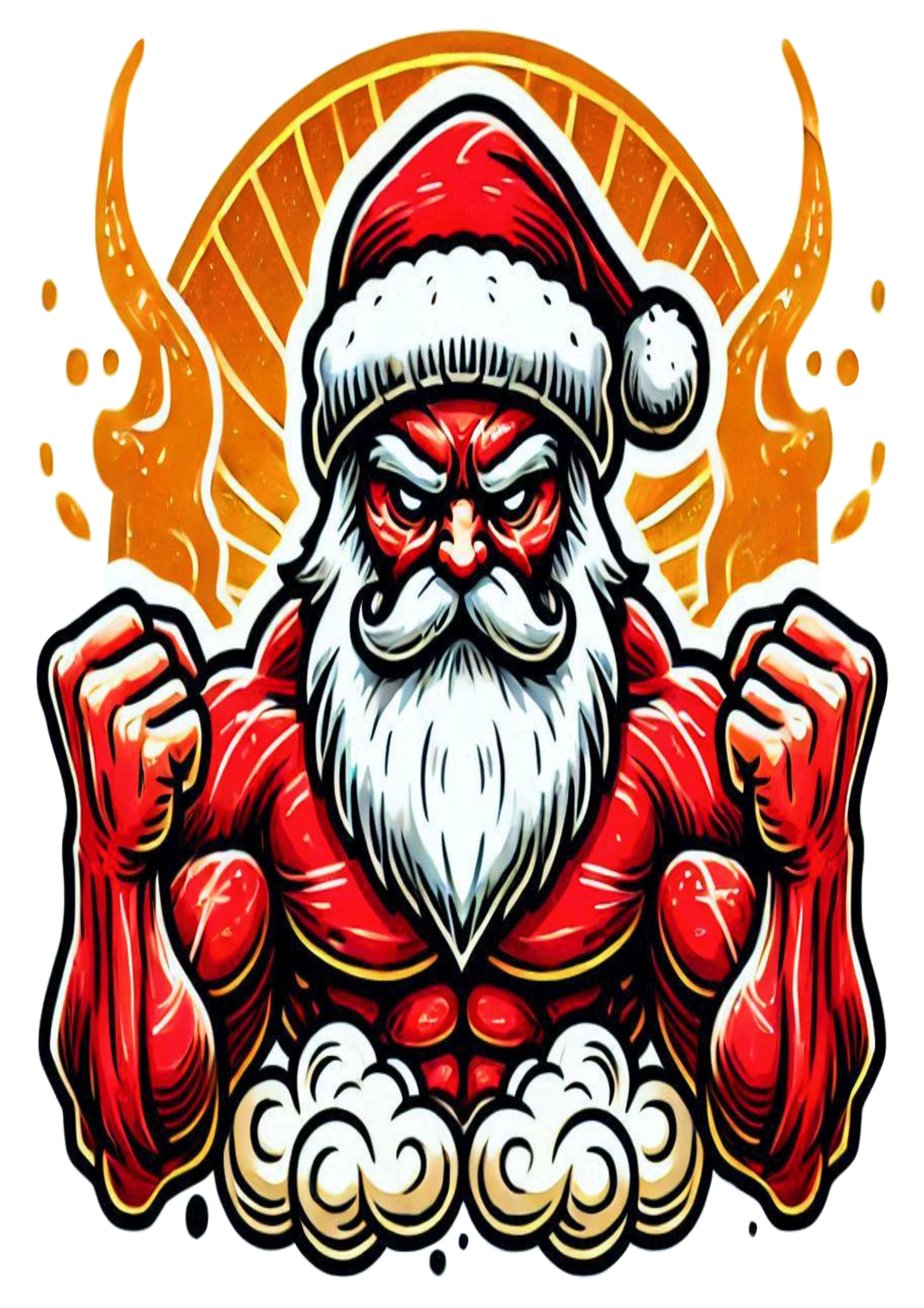 Santa Claus Fitness rage tattoo PNG