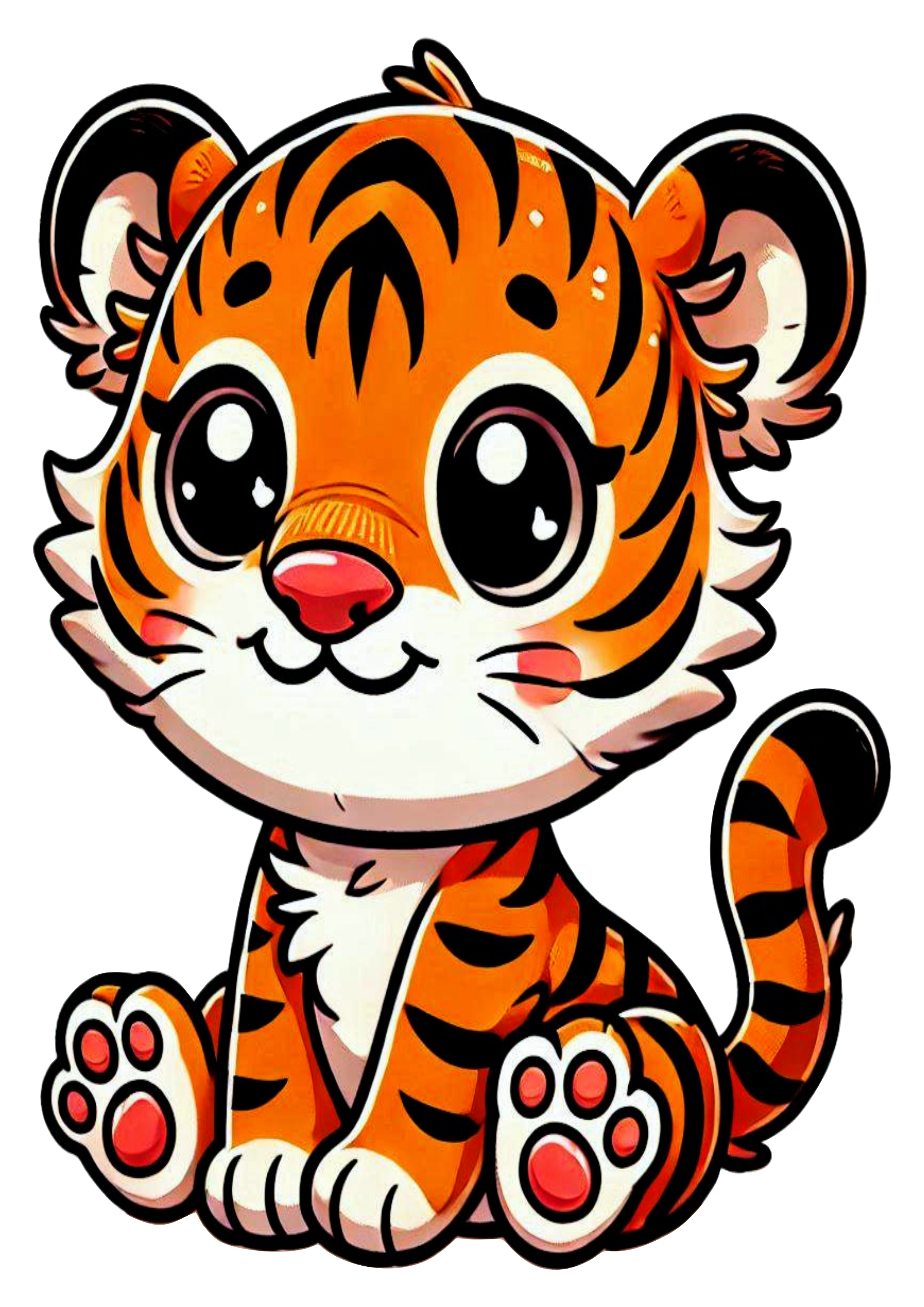 Safari Tiger Drawing: Ideal for Decoration Themes PNG