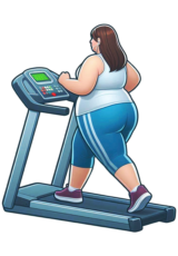 woman walking in treadmill