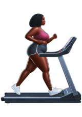 woman walking in treadmill2