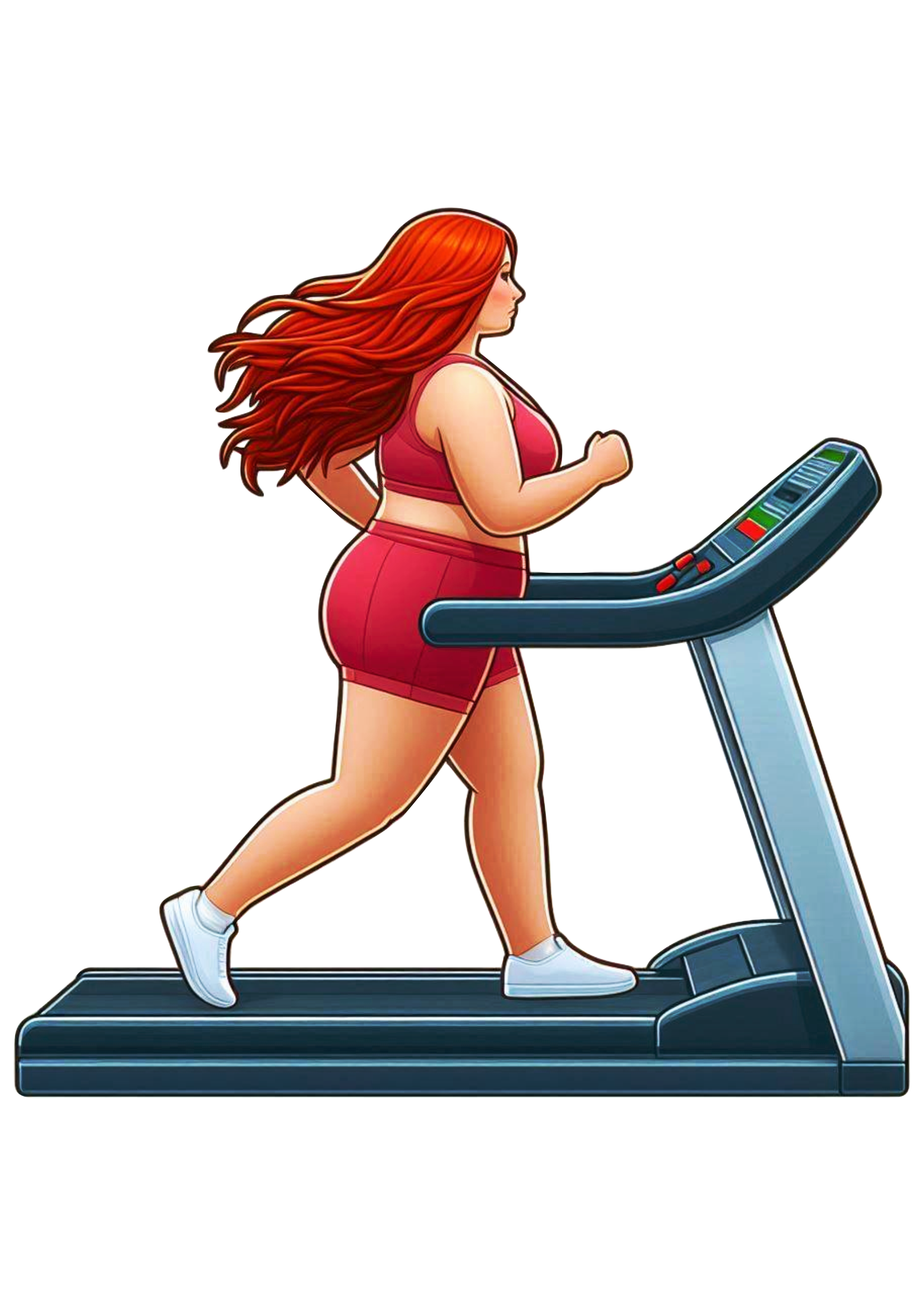 Drawing of Woman on a Treadmill: Download Transparent PNG