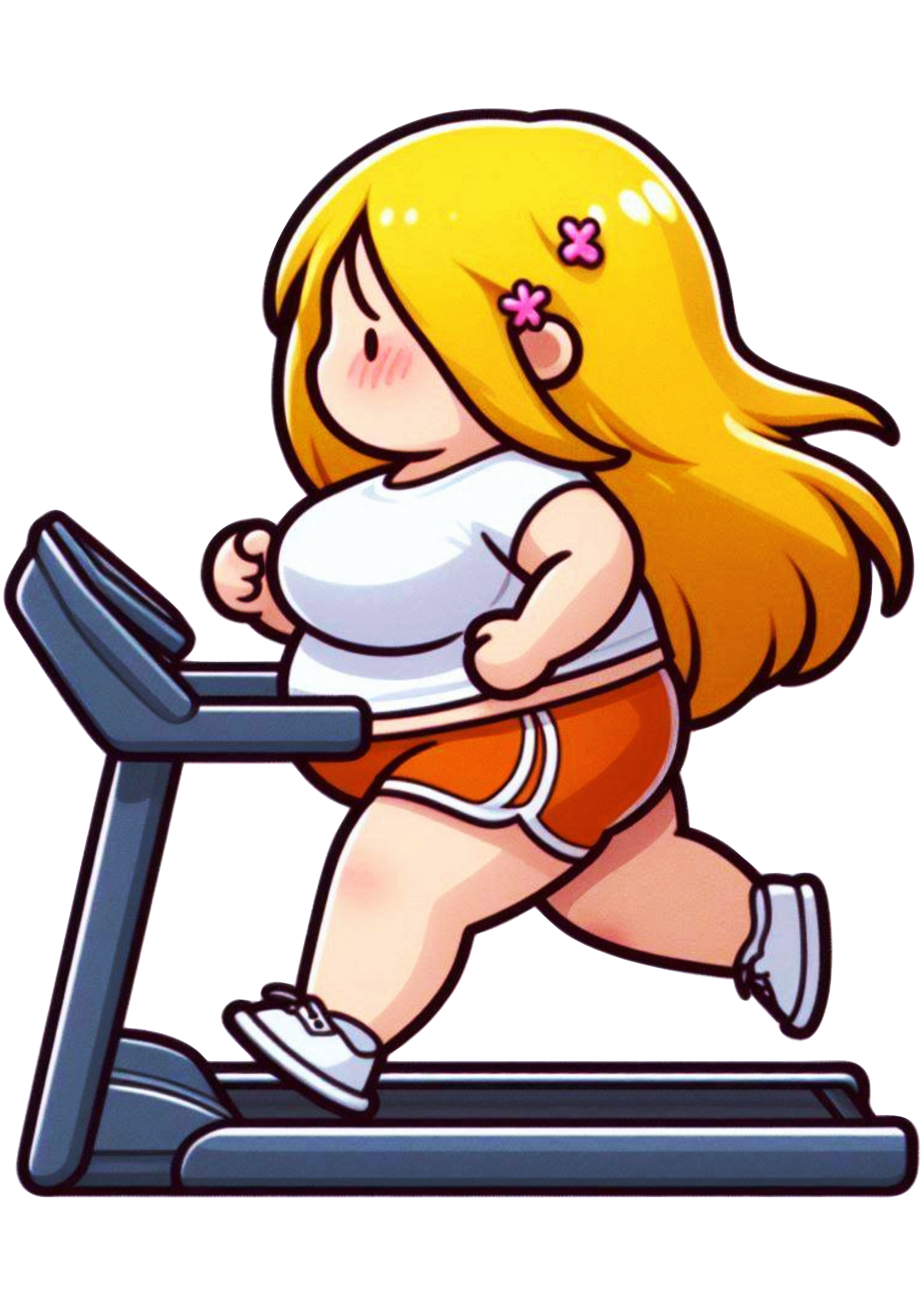 Plus Size Woman Working Out: PNG Illustration for Graphics