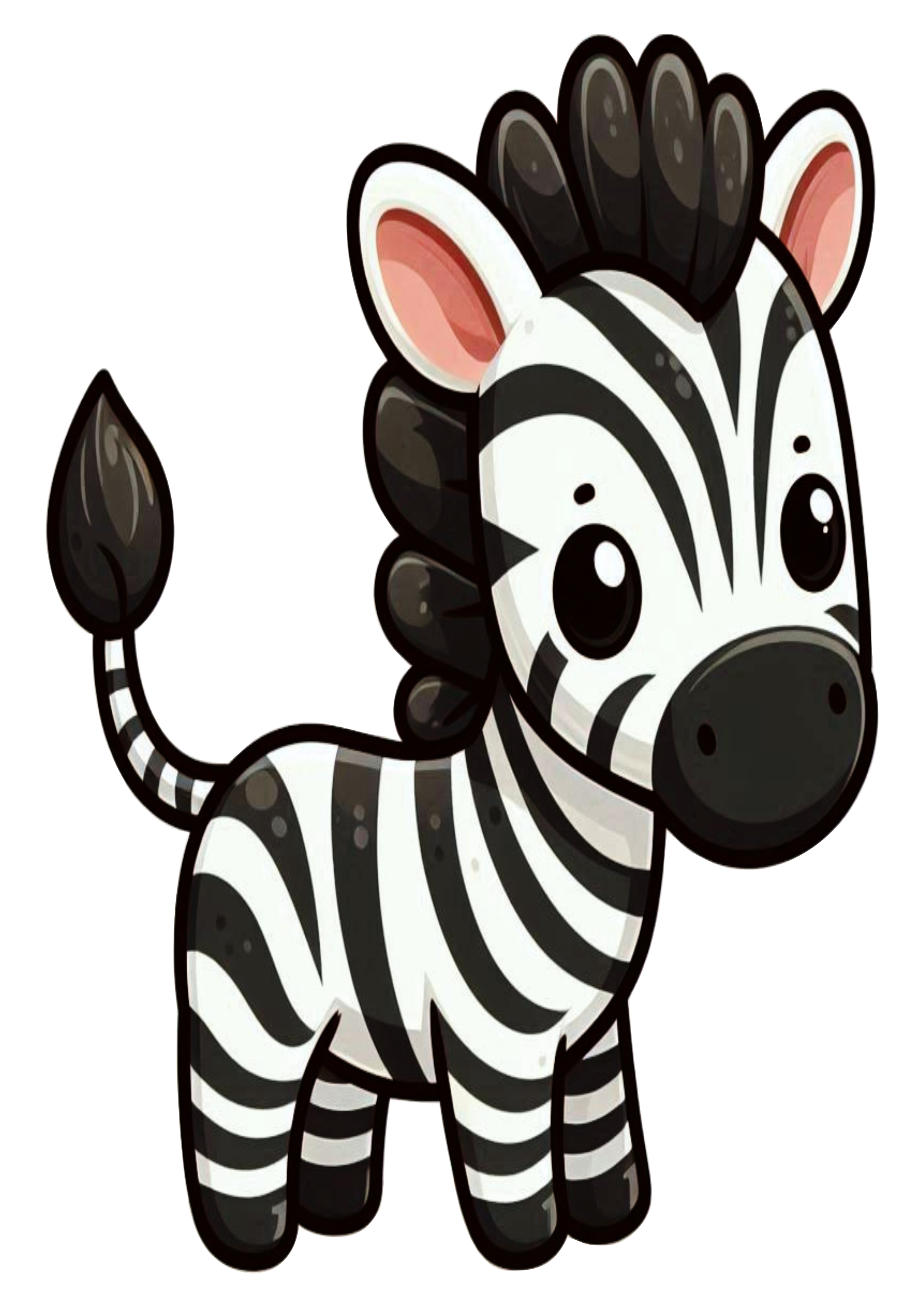 Decorative Zebra Drawing for Parties and Crafts PNG