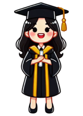 Graduation Gown Academic Dress cartoon1