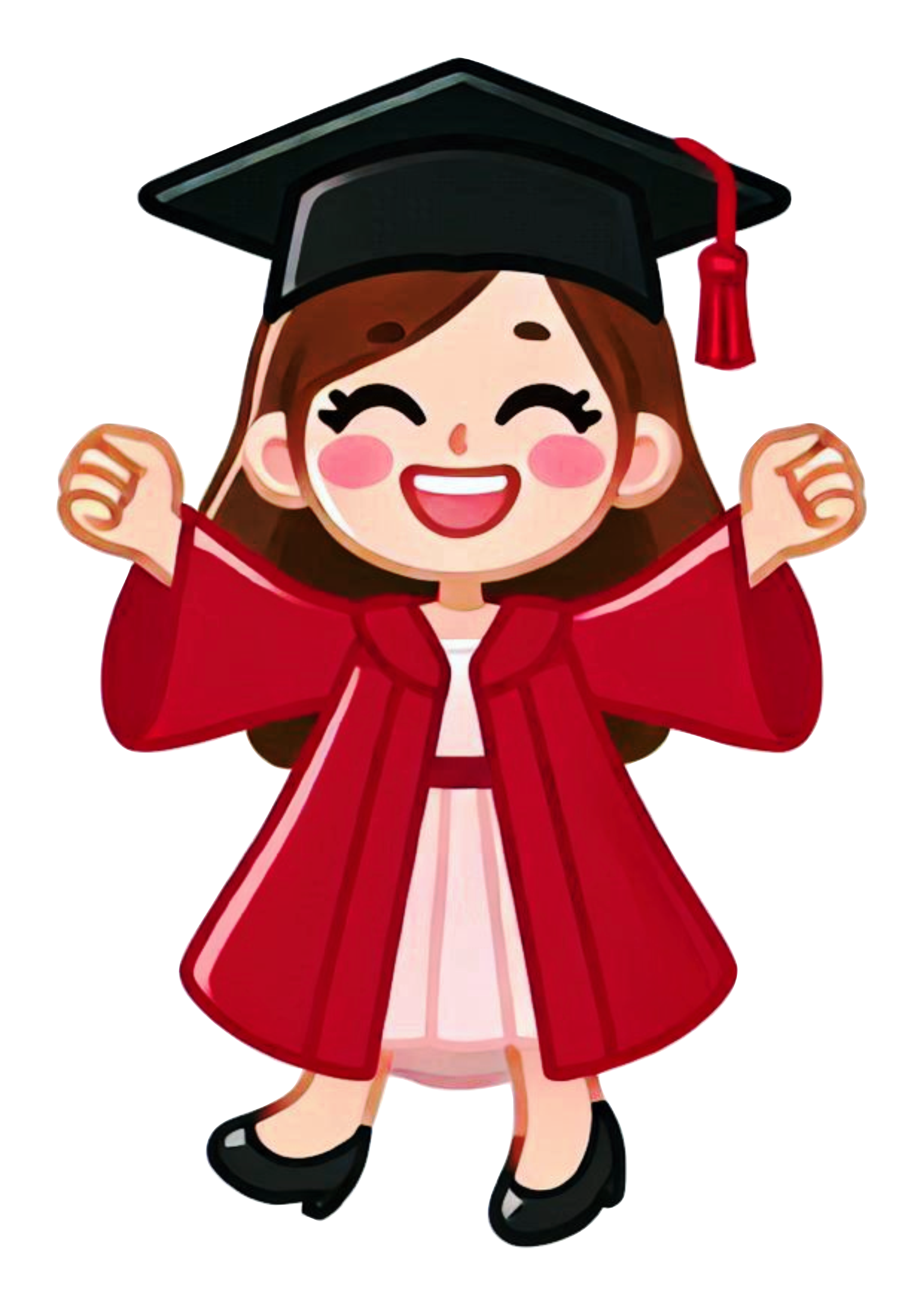 Graduation Woman Illustration in PNG