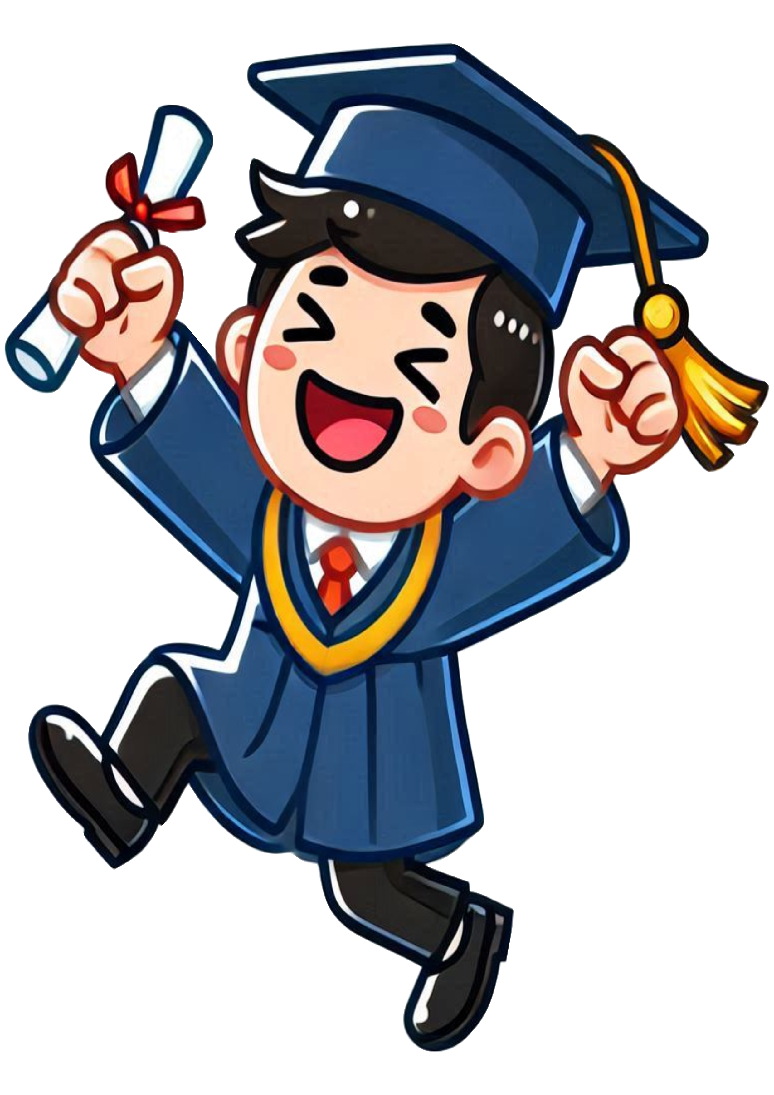 Young man in graduation outfit PNG