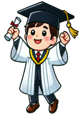 Graduation Gown Academic Dress cartoon37