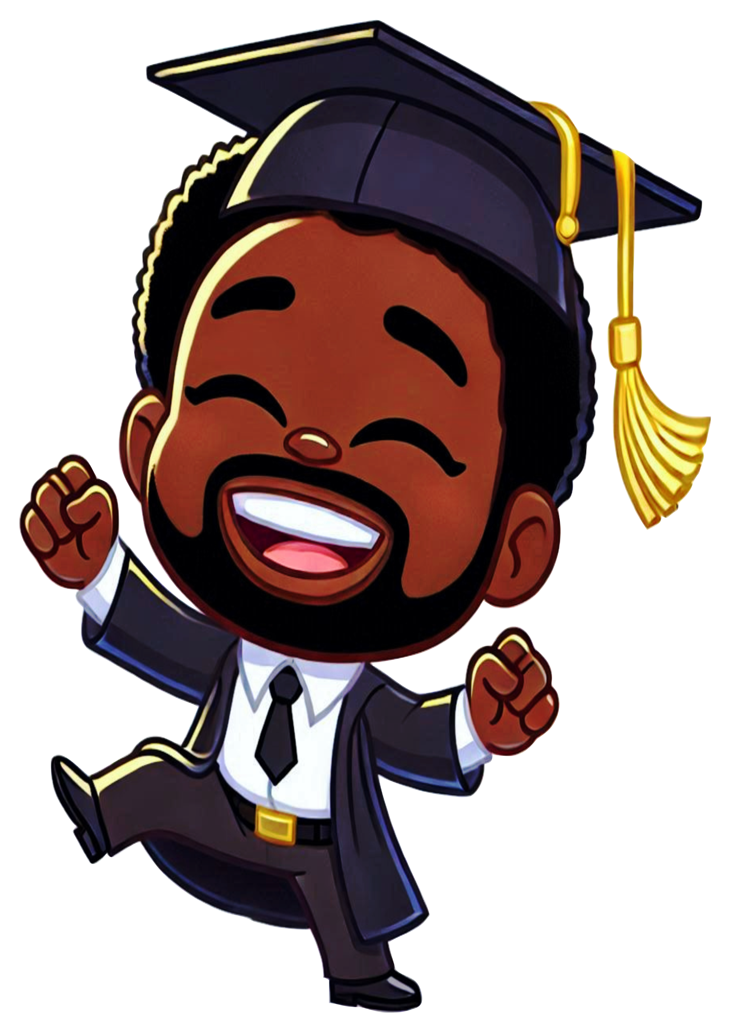 Black man graduation outfit PNG