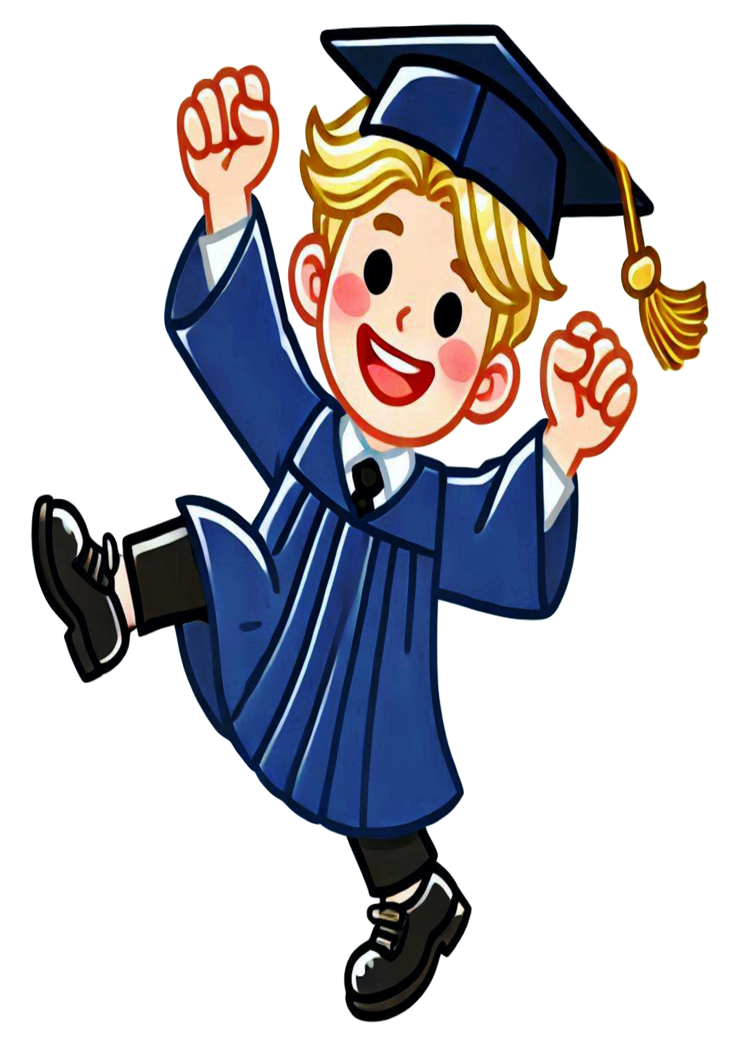 Young blond boy graduation outfit PNG