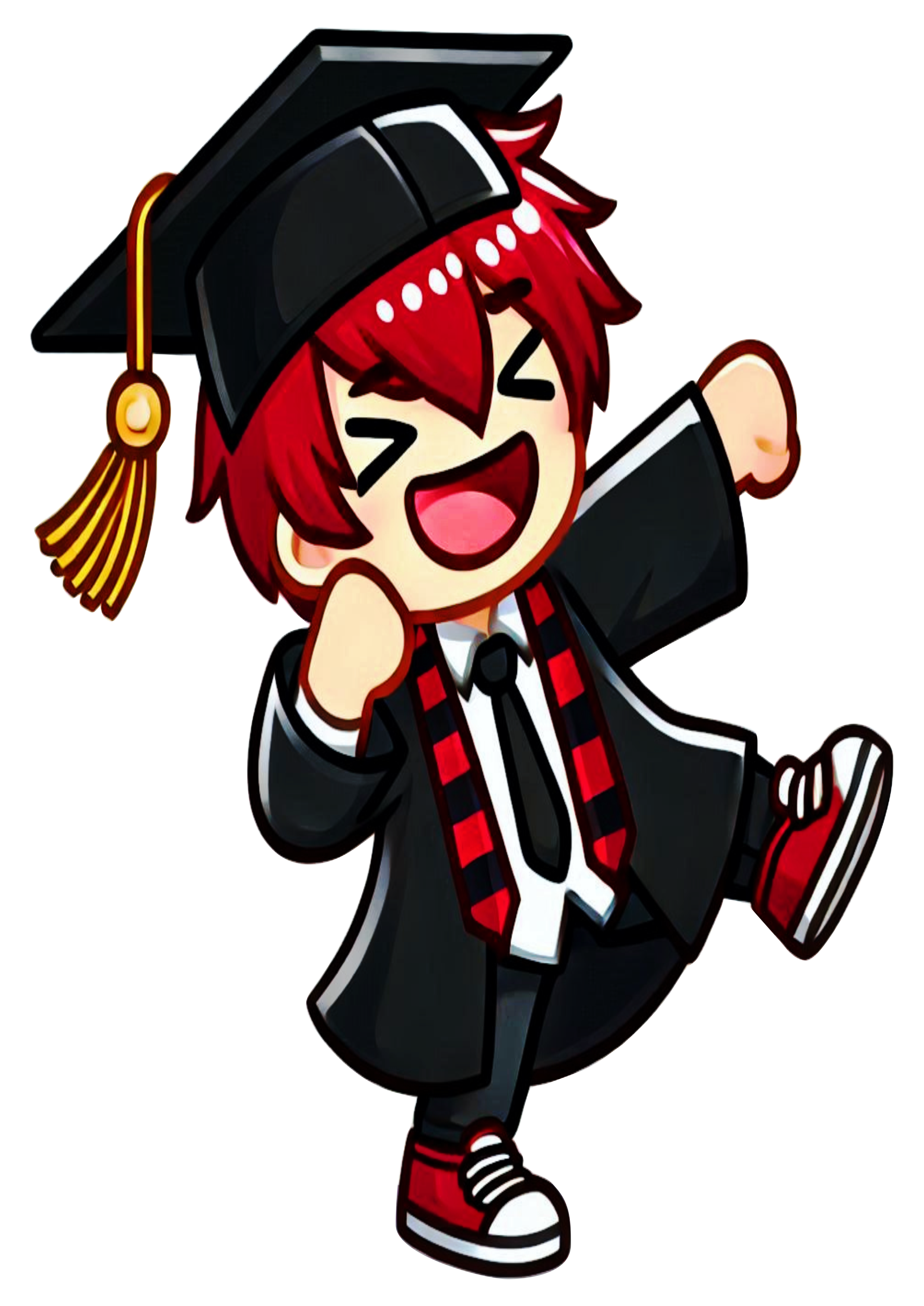 Illustration Young emo boy graduation outfit free download student artwork alternative style PNG