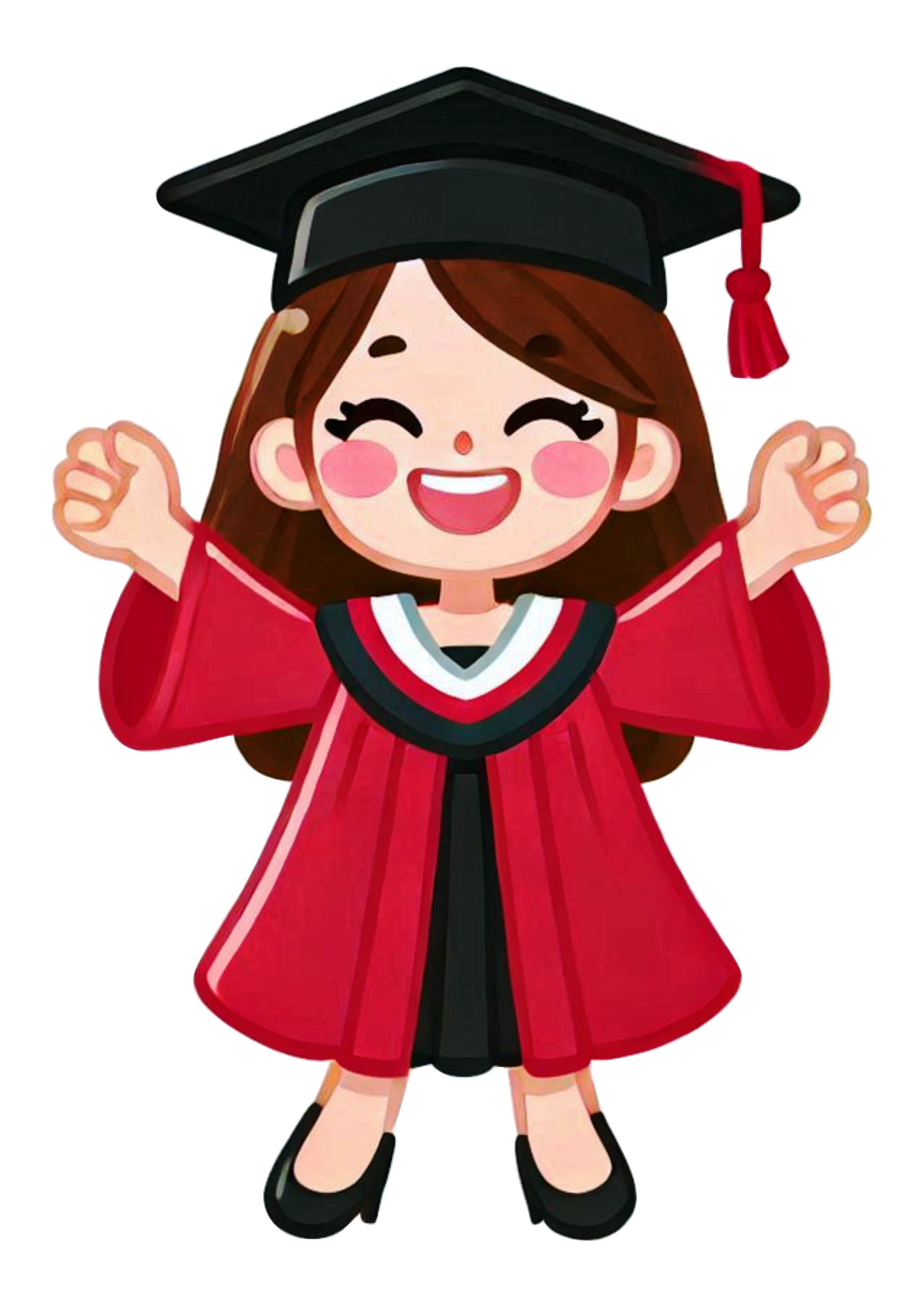 Graduation Woman Illustration PNG for Creative Uses