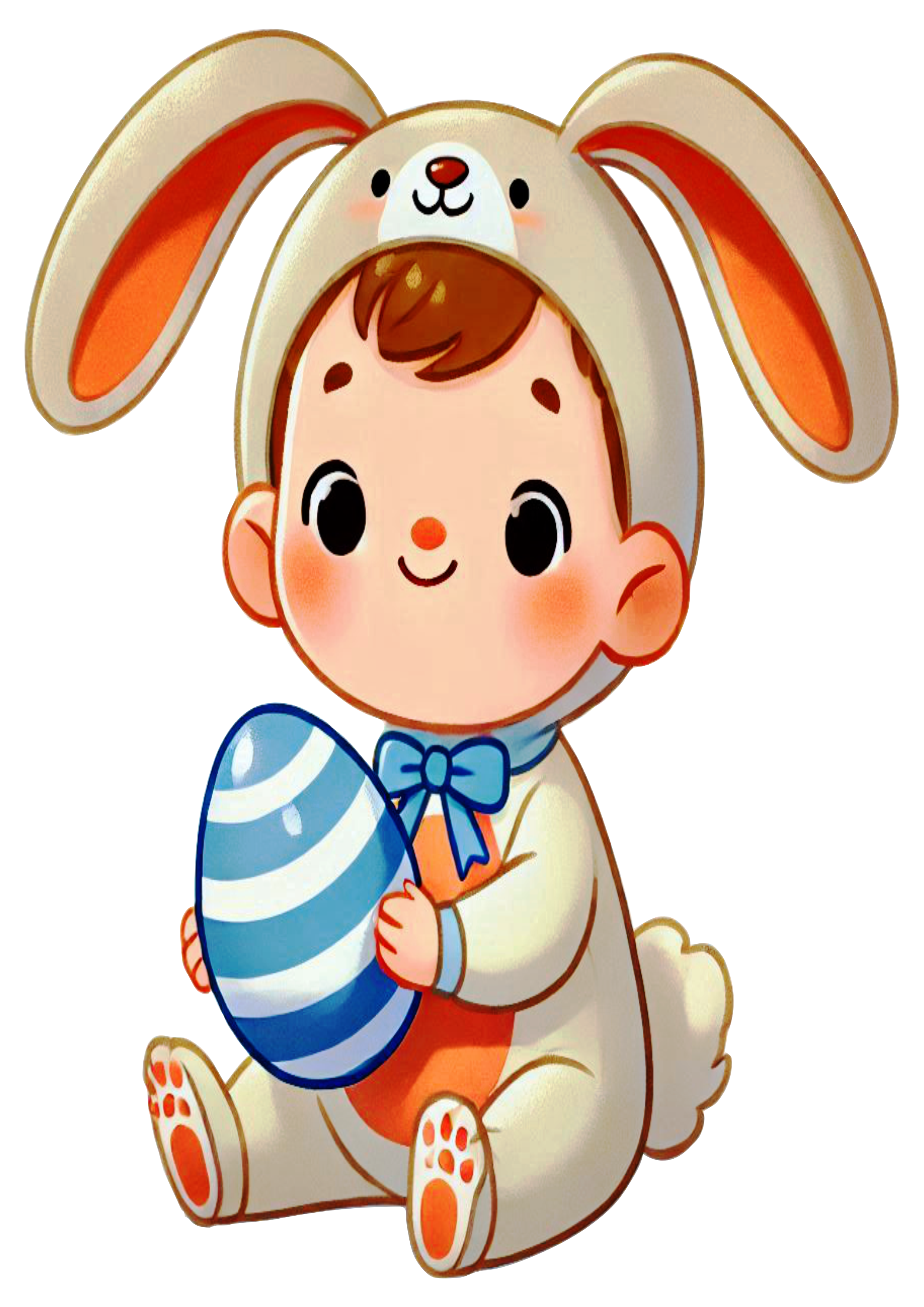 Baby Boy bunny costumed PNG