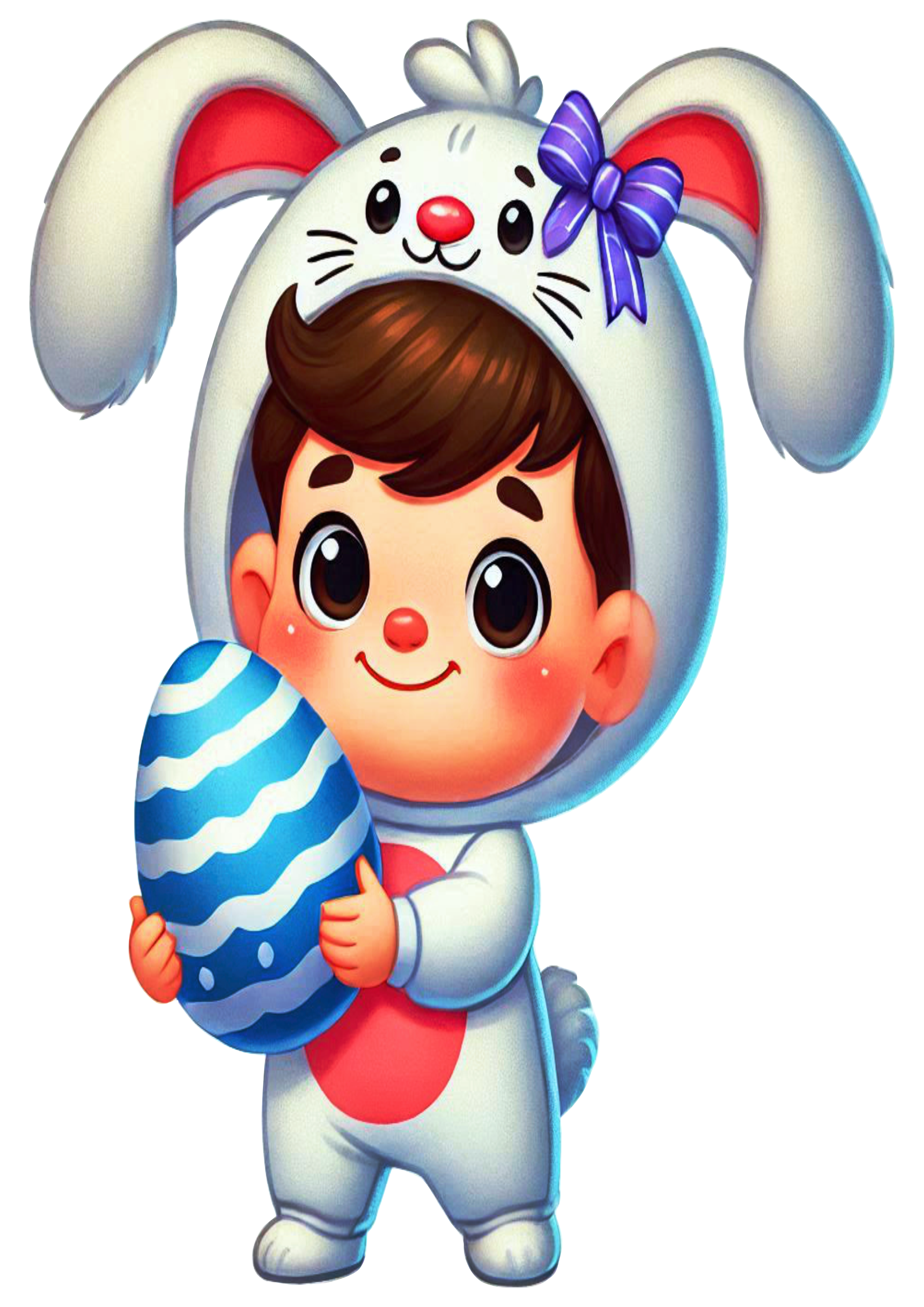 Baby Boy bunny costumed happy easter cartoon PNG illustration clipart vector