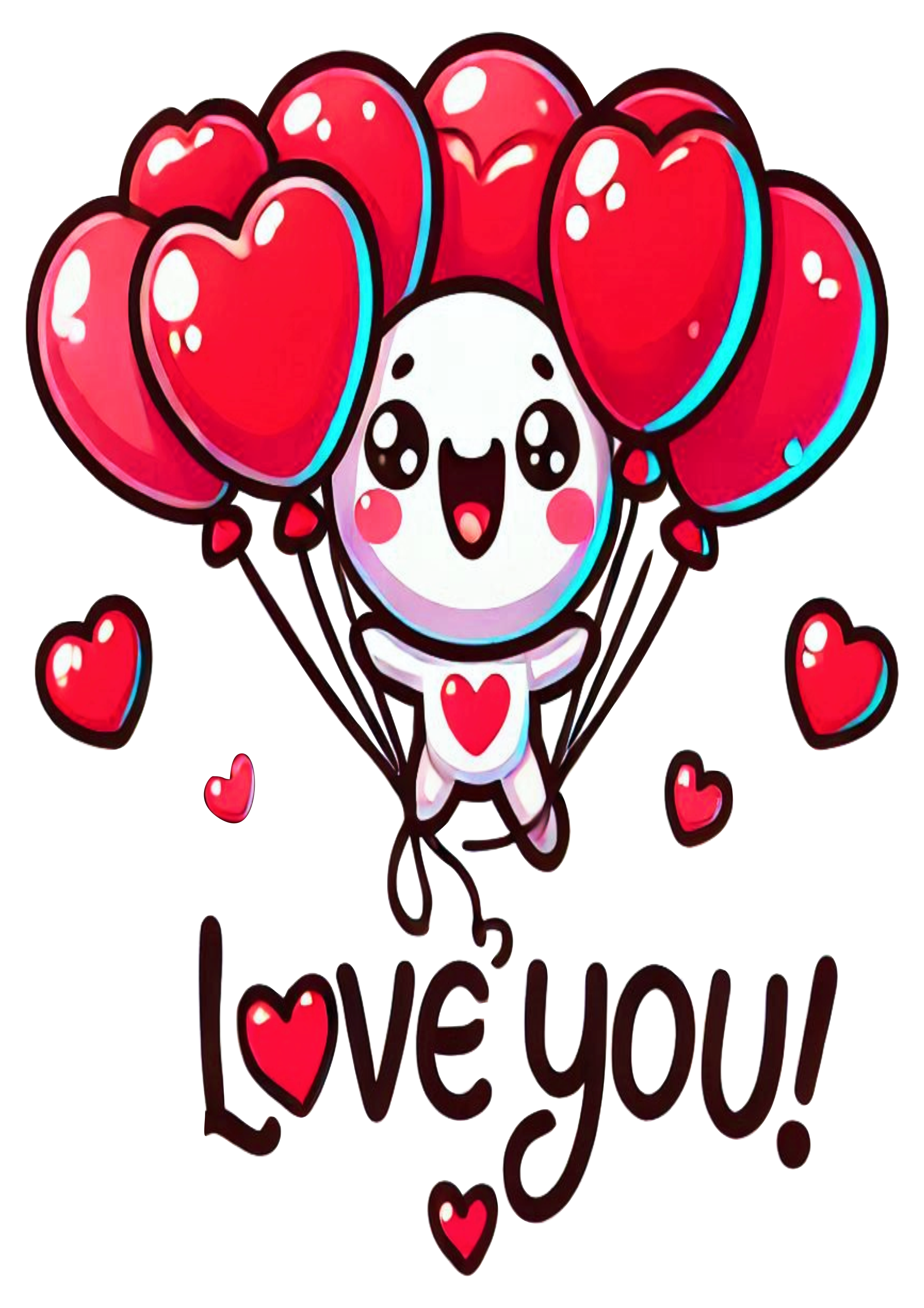 Cute Valentine’s Day Balloons: PNG Image for Decorations and Graphics