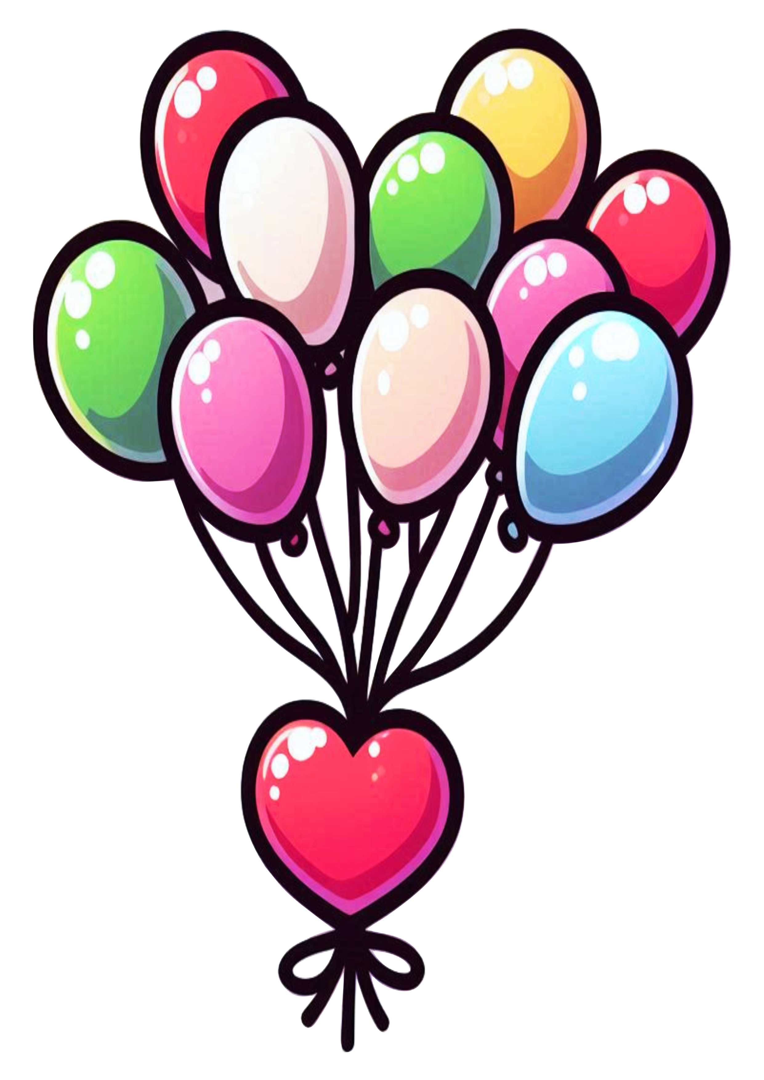 Adorable Balloons for Valentine’s Day PNG