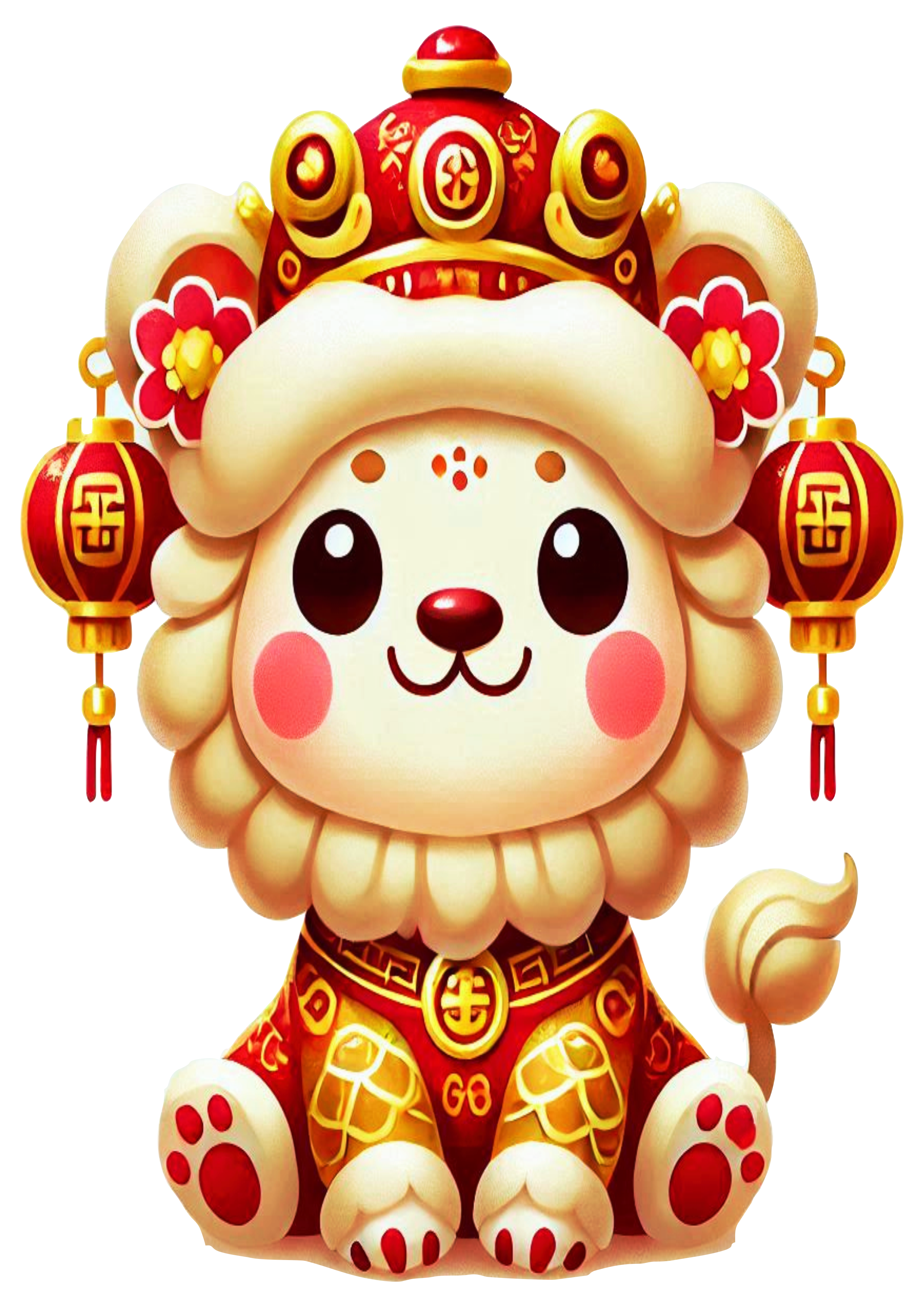 Lion Illustration for Chinese New Year PNG