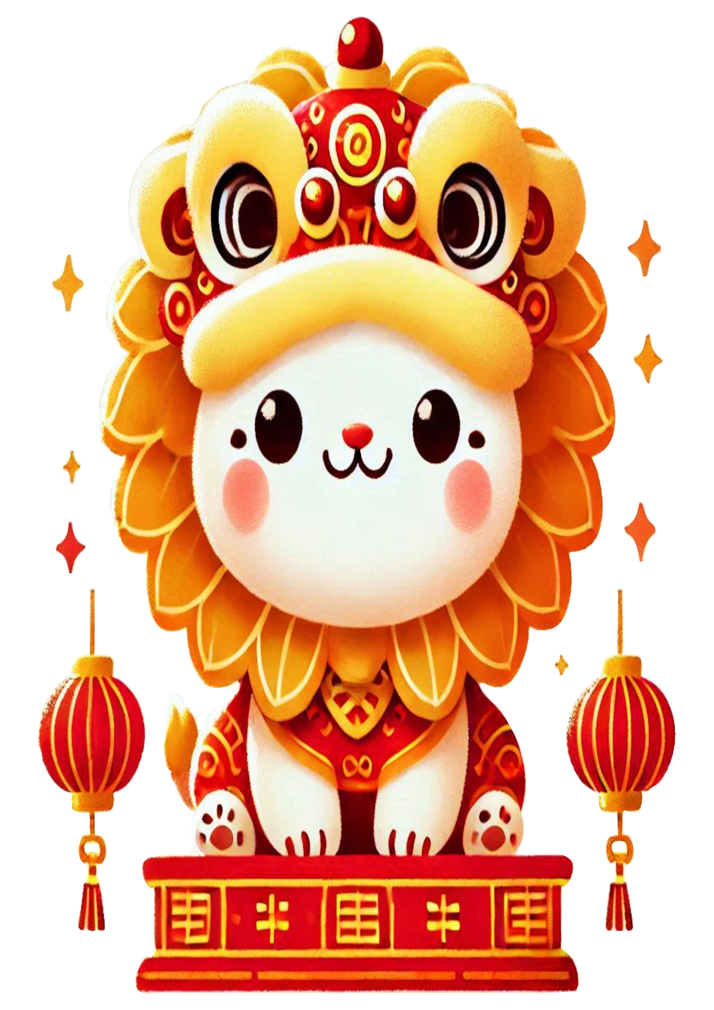 Chinese New Year Lion Artwork PNG